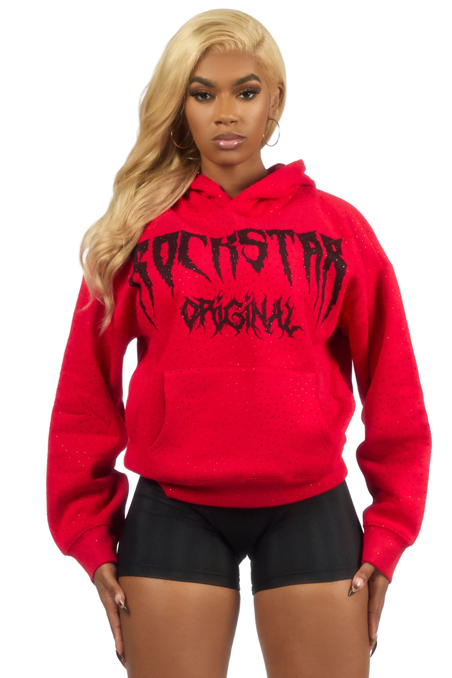 Andreas Red Rhinestone Hoodie