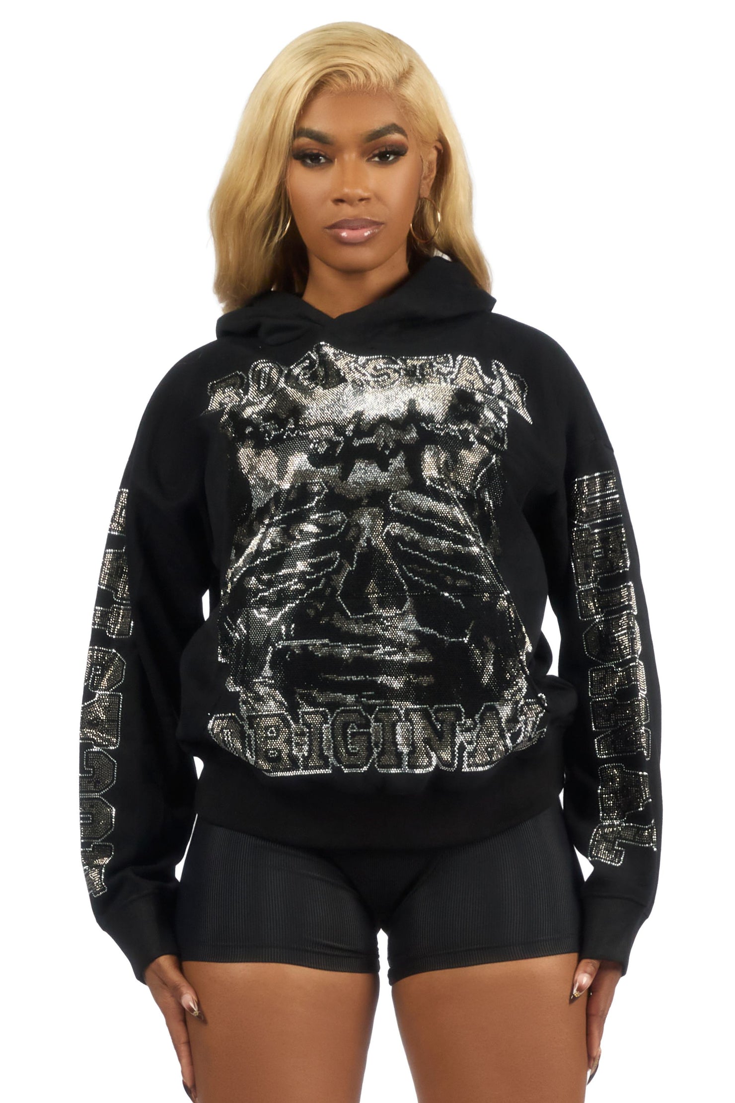 Chayse Black Rhinestone Hoodie