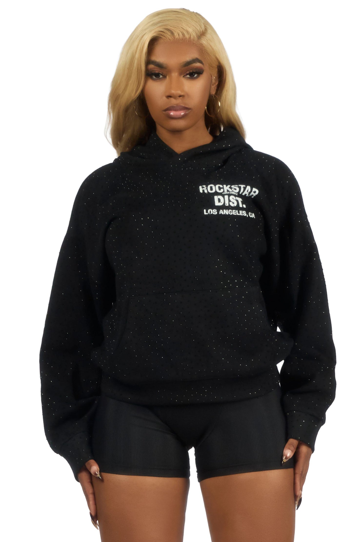 Dalasia Black Rhinestone Hoodie