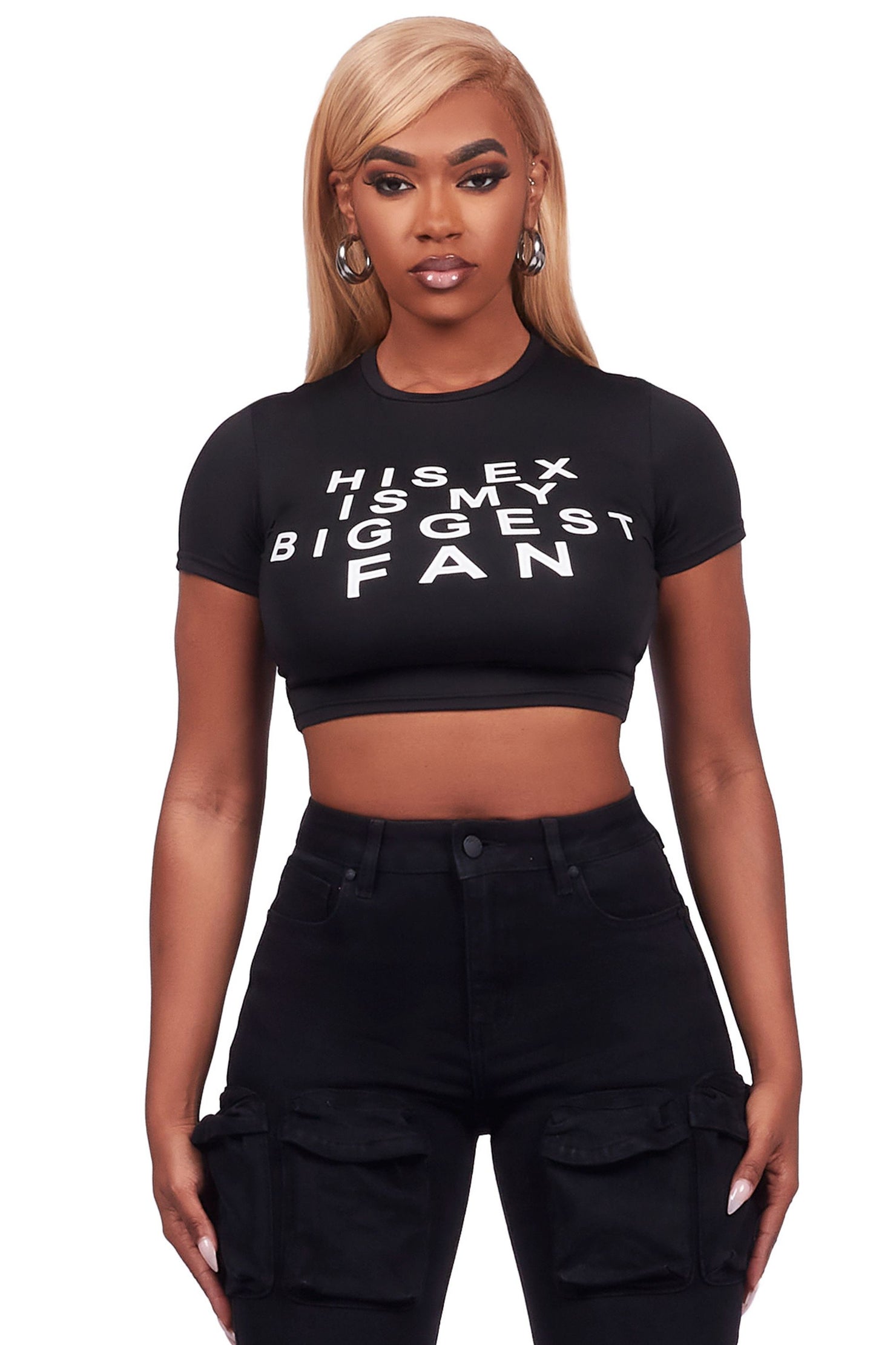 Tyronia Black Crop T-Shirt