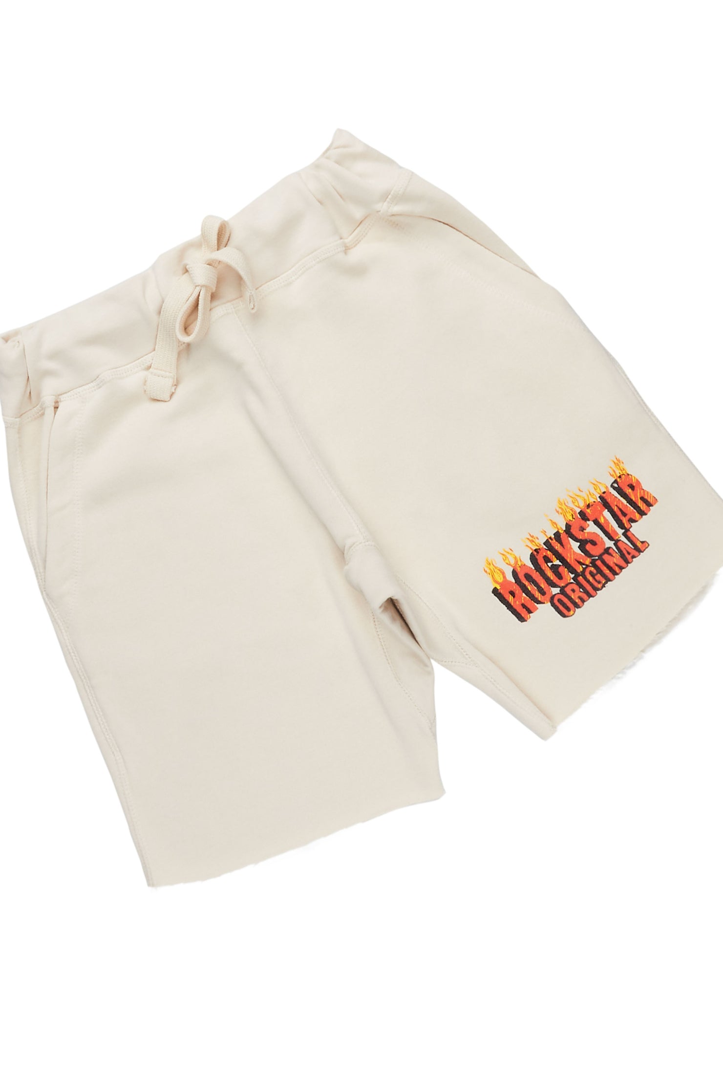 Peele White/Beige Graphic T-Shirt/ Short Set