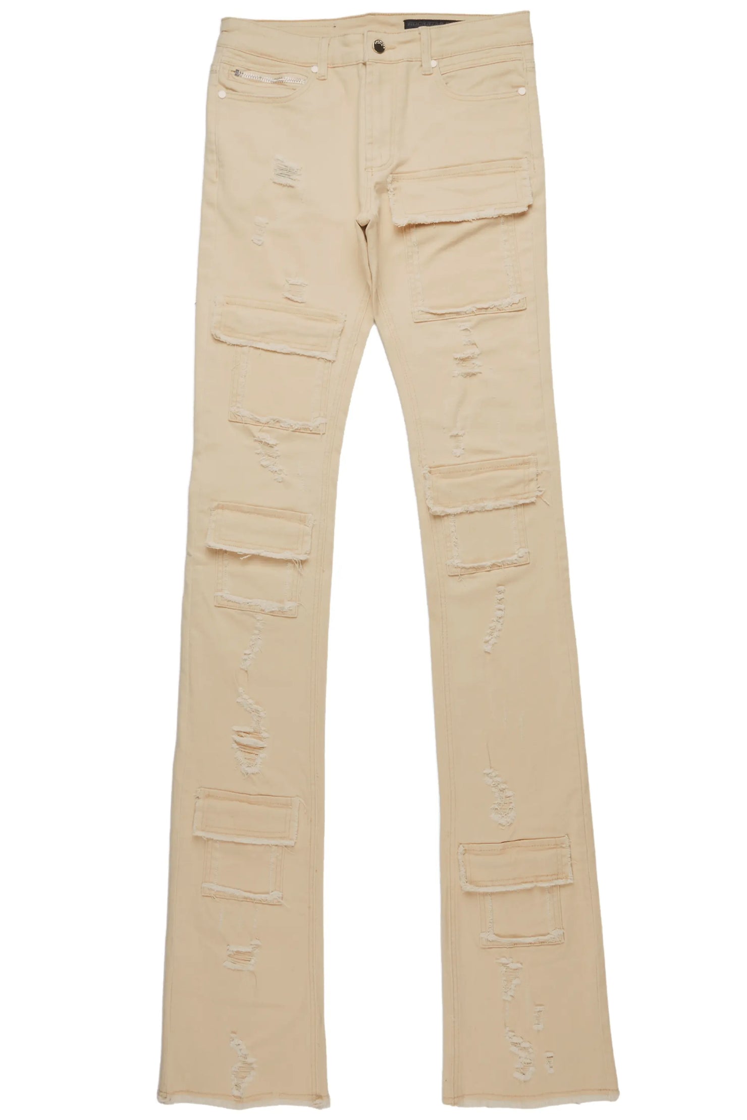 Petrus Beige Super Stacked Flare Jean