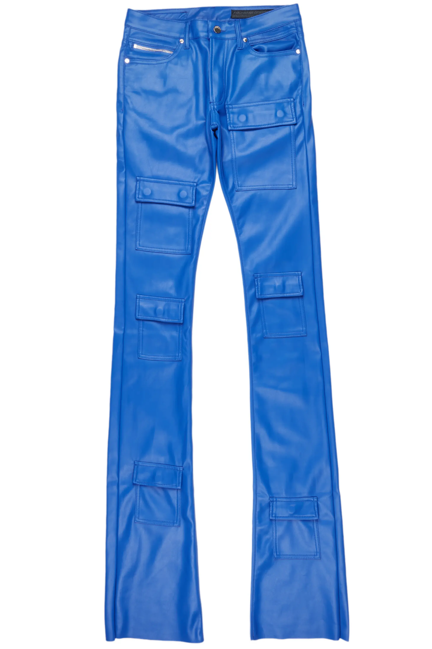 Petrus Royal Faux Leather Super Stacked Flare Jean