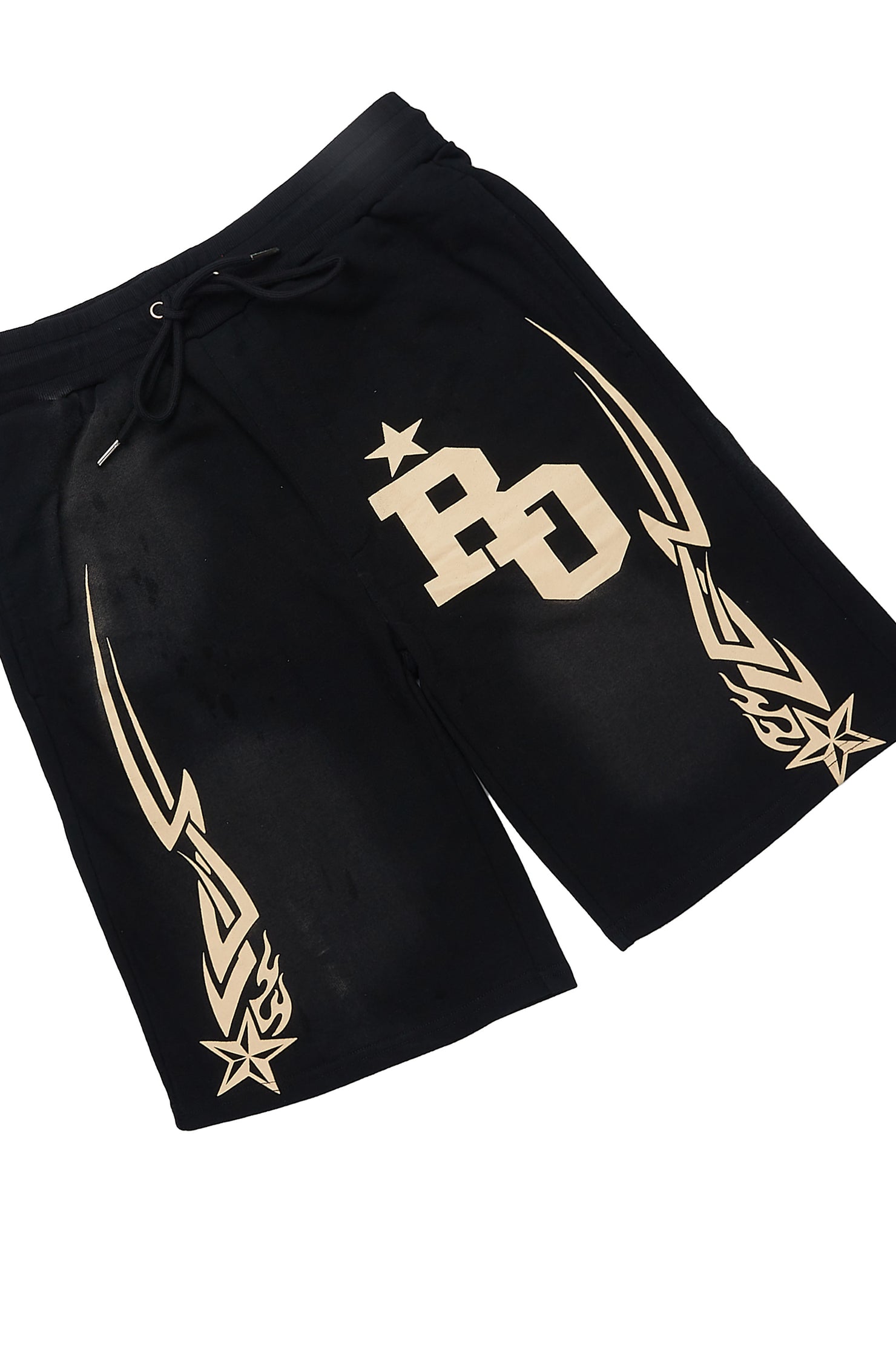 Plutix Black Graphic T-Shirt Short Set