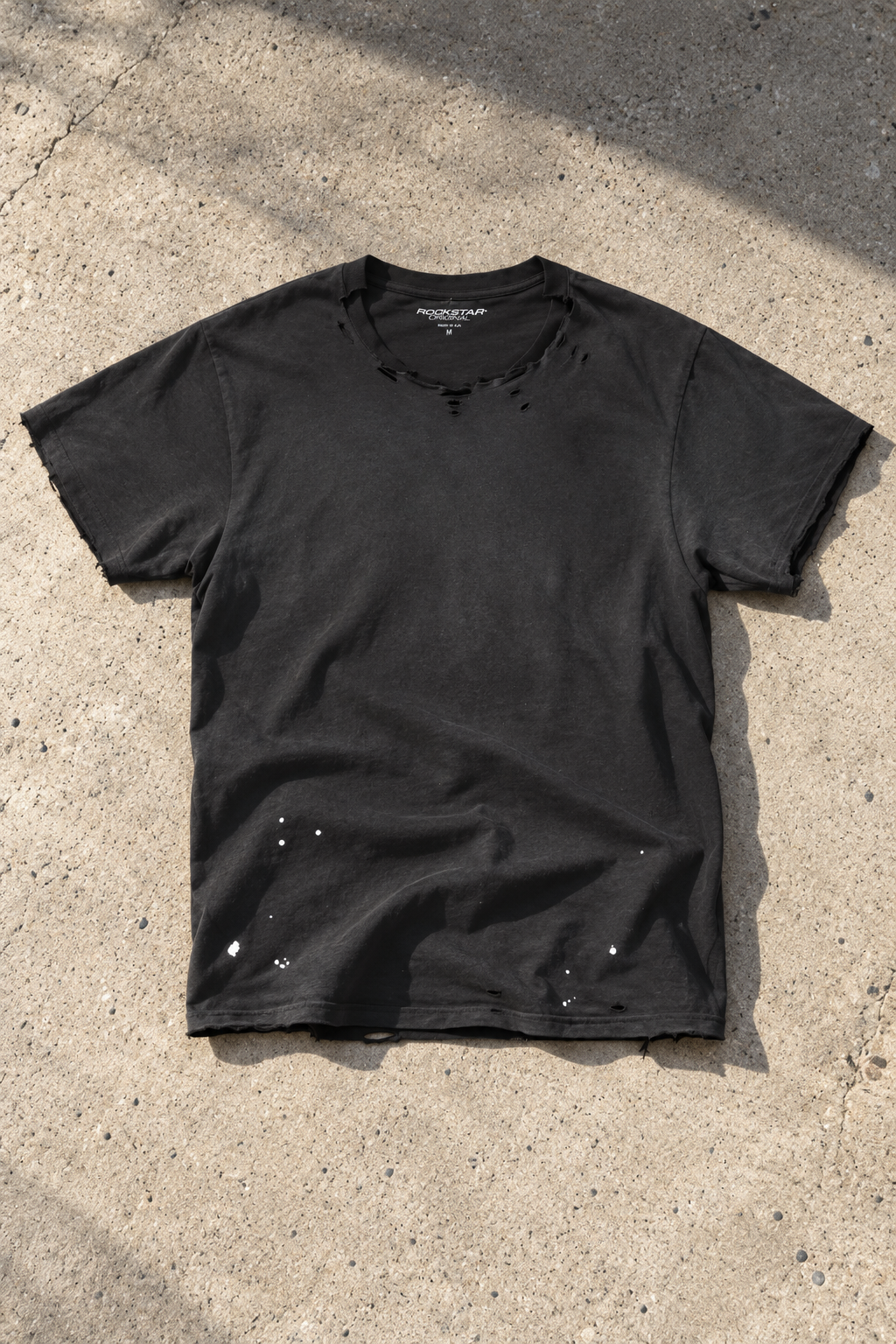 Polver Black Distressed T-Shirt