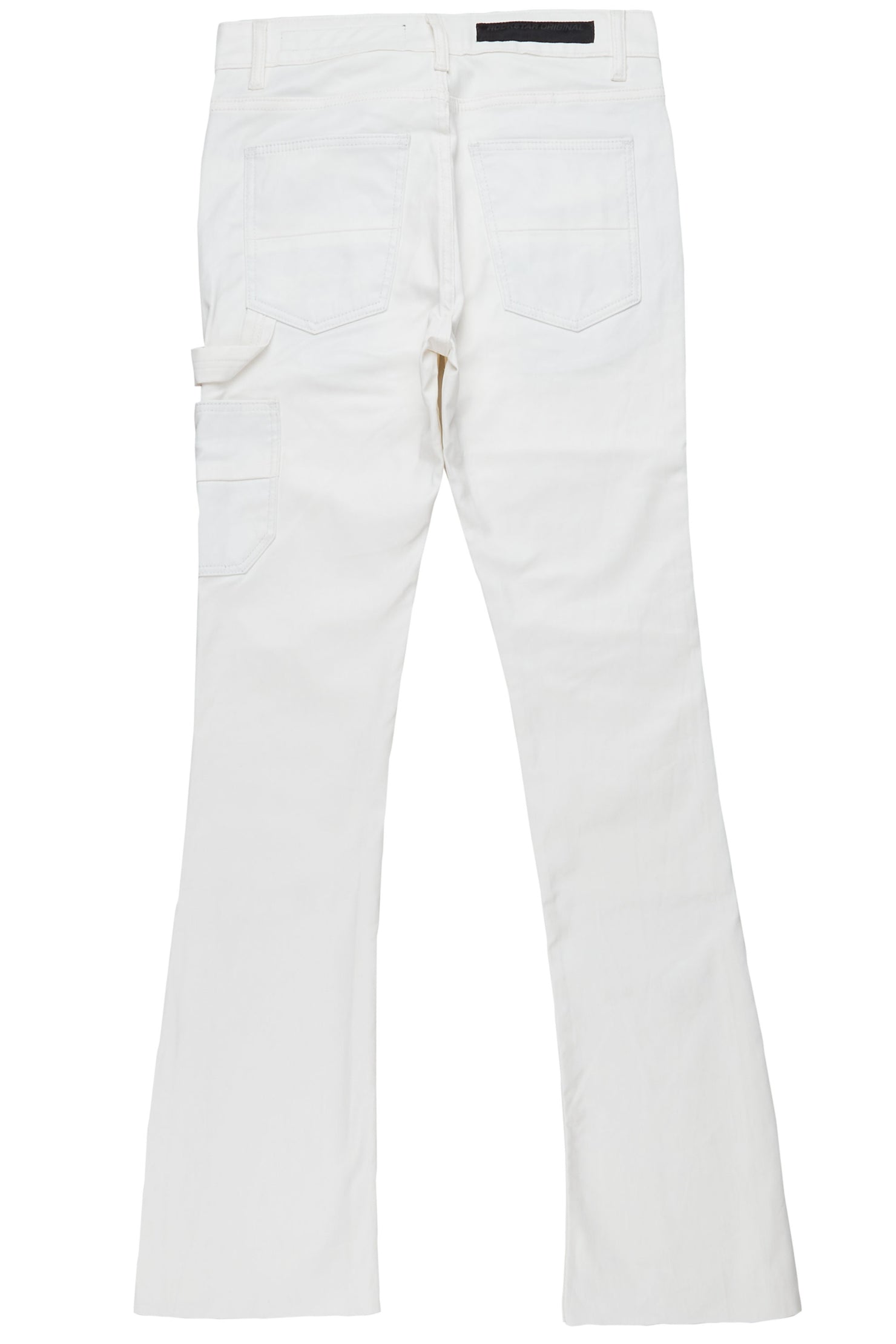 Quartz White Coated Stacked Flare Jean