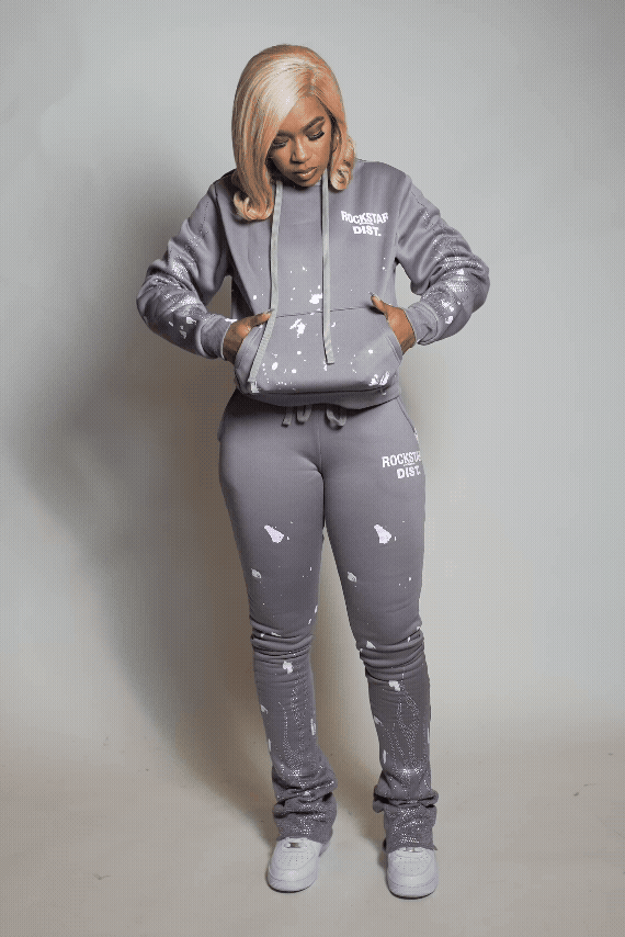 Sunna Grey Rhinestone Super Stacked Trackset