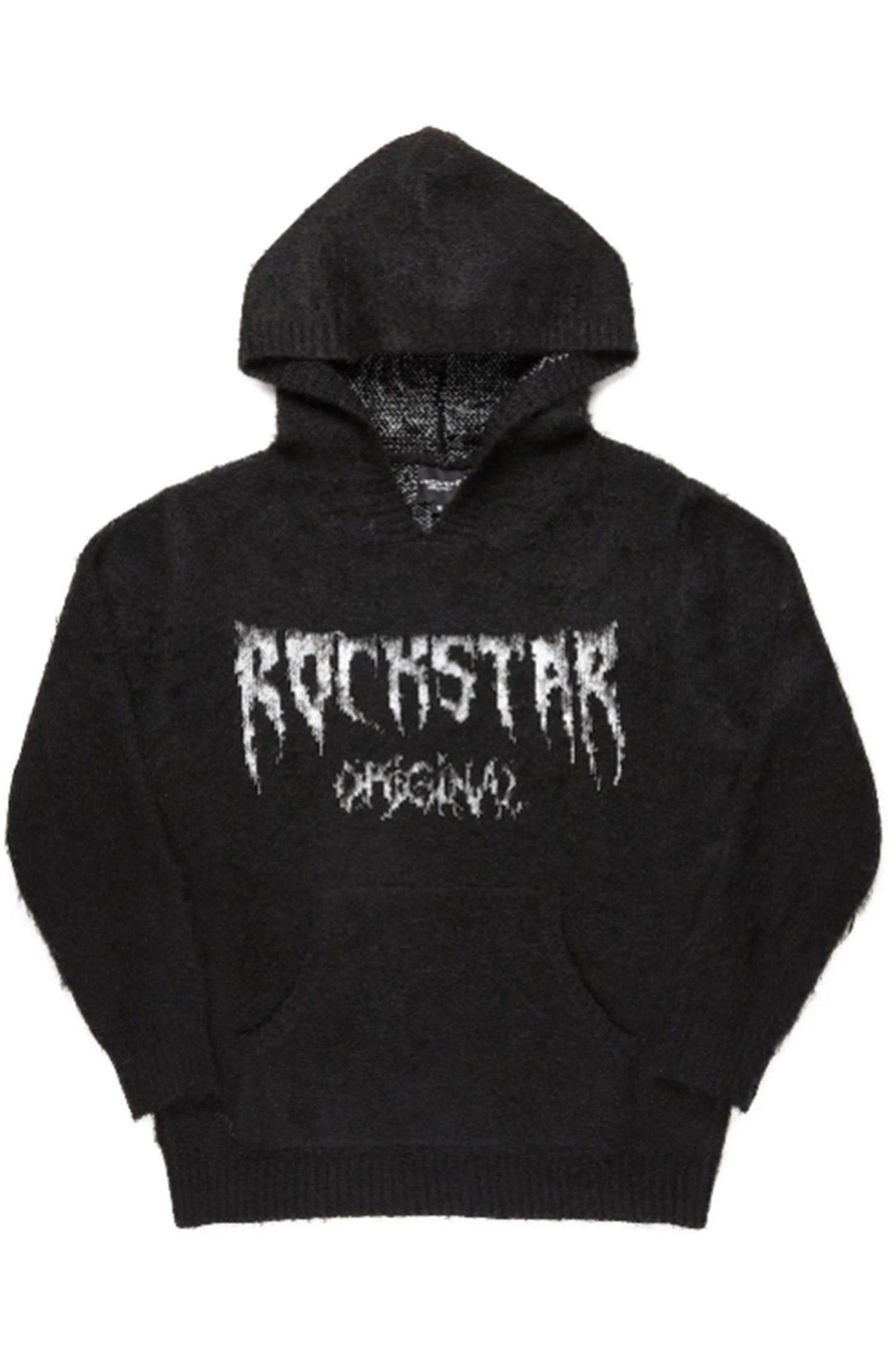 Boys Andros Black Graphic Knit Hoodie