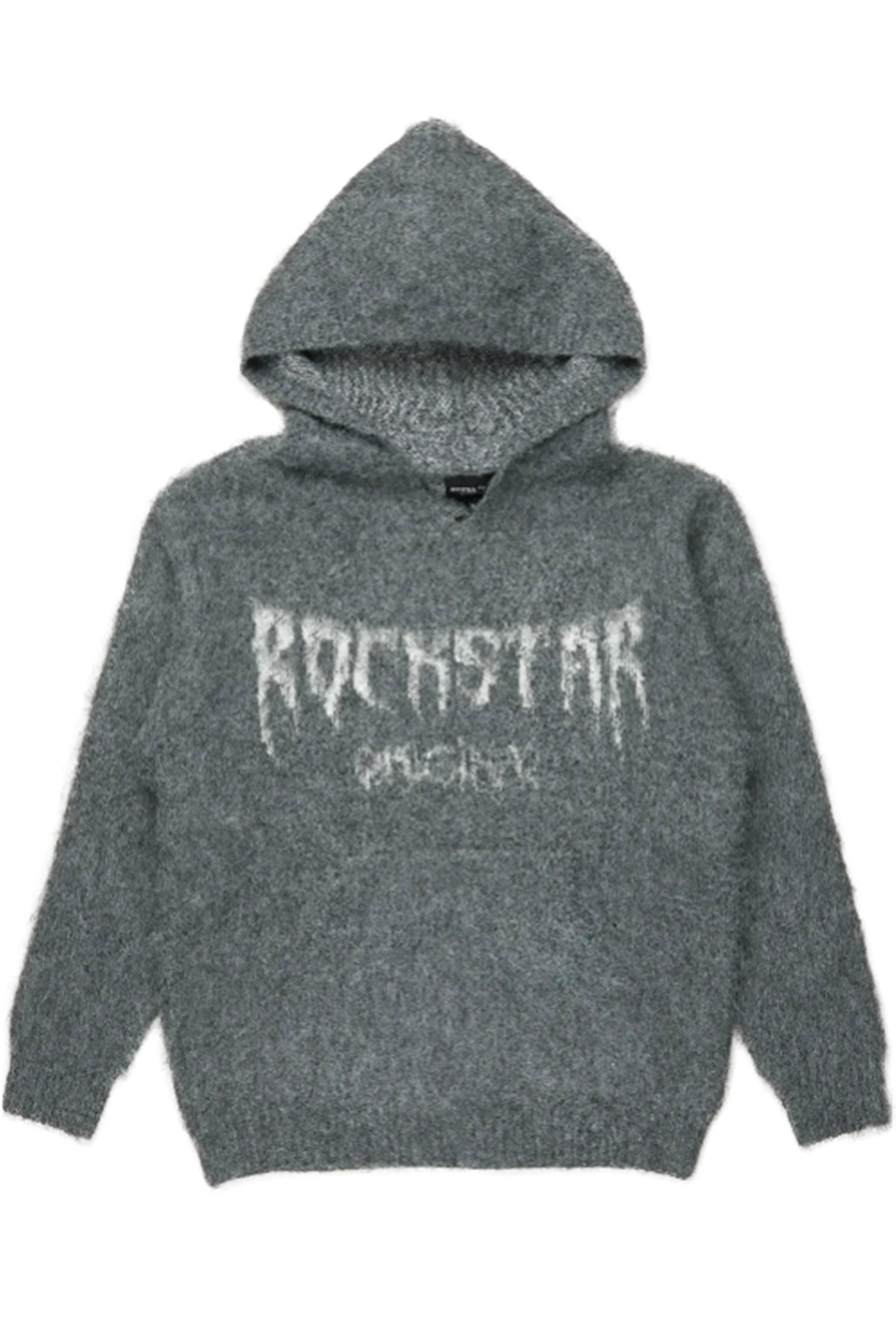 Boys Andros Grey Graphic Knit Hoodie