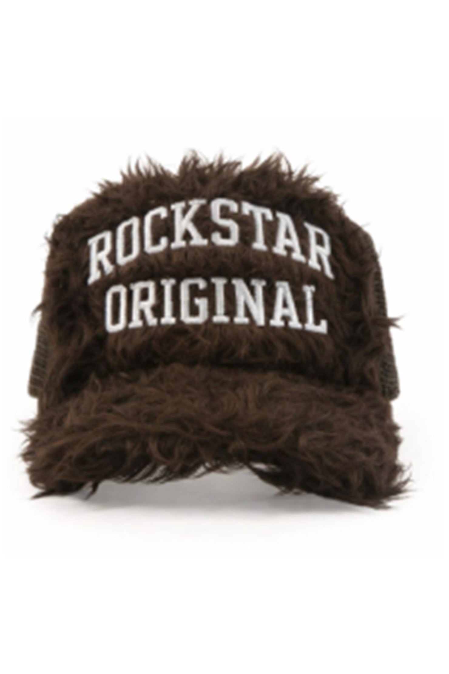 Shaggy Brown Fur Trucker Hat