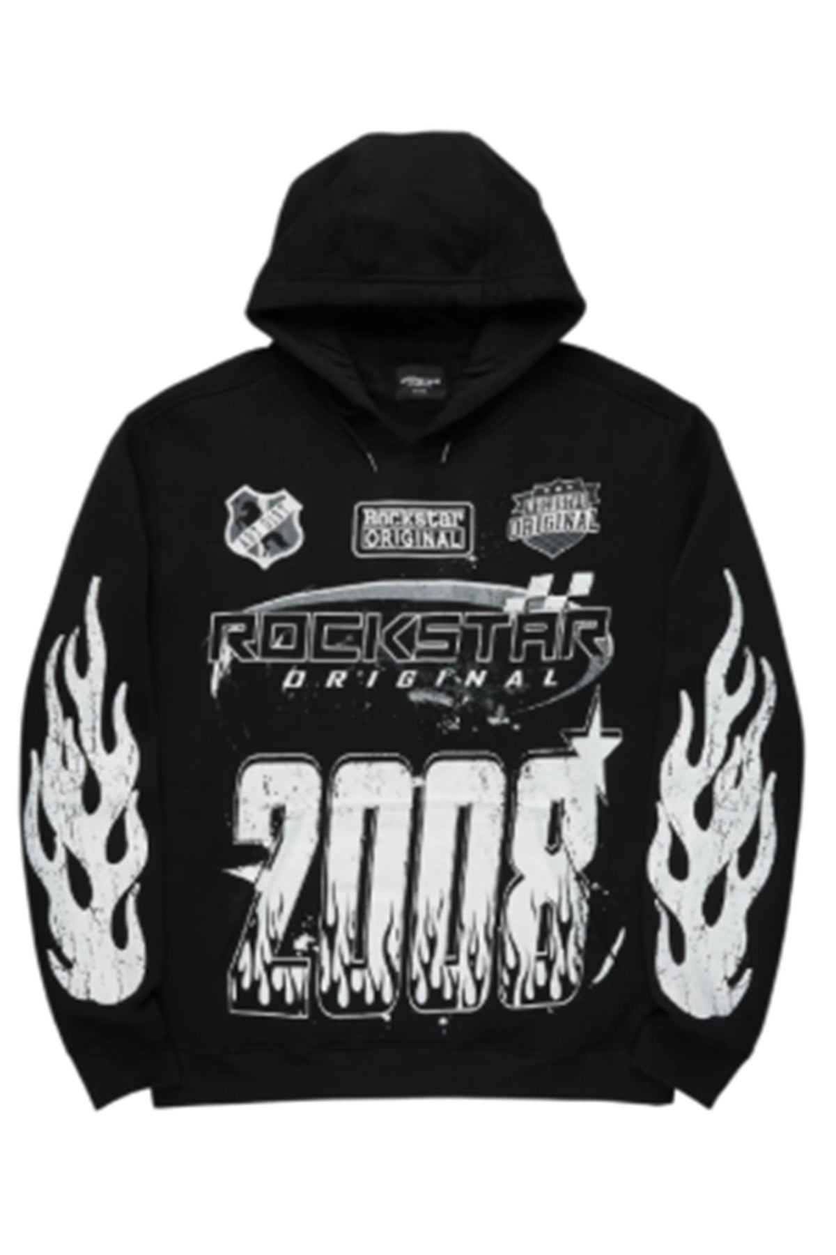 Amos Black Graphic Relaxed Hoodie