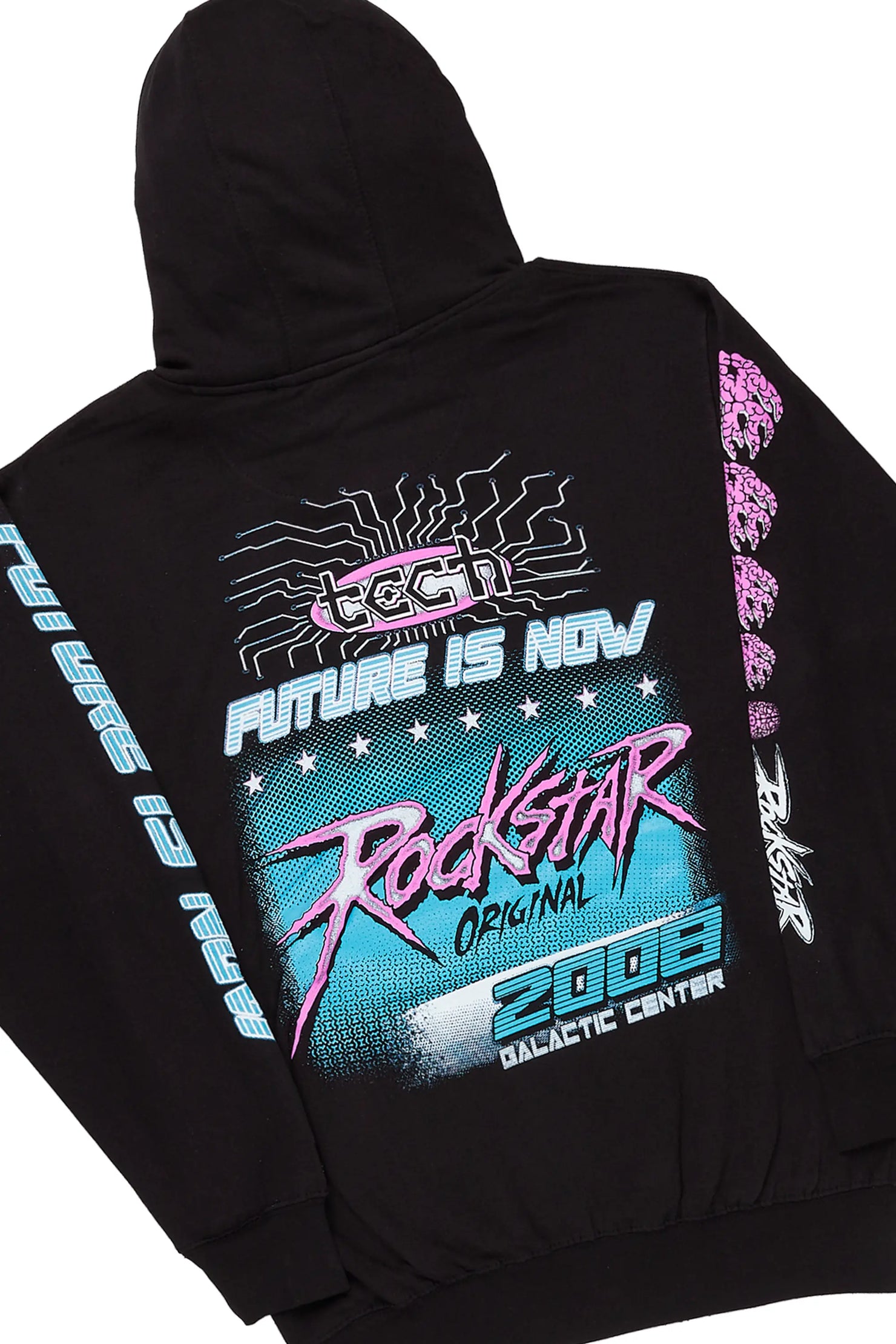 Race Black Hoodie Stacked Flare Track Set