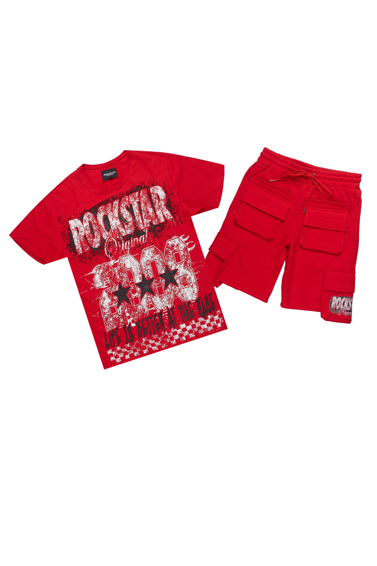 Racing Grung Red/Black T-Shirt Cargo Shorts Set