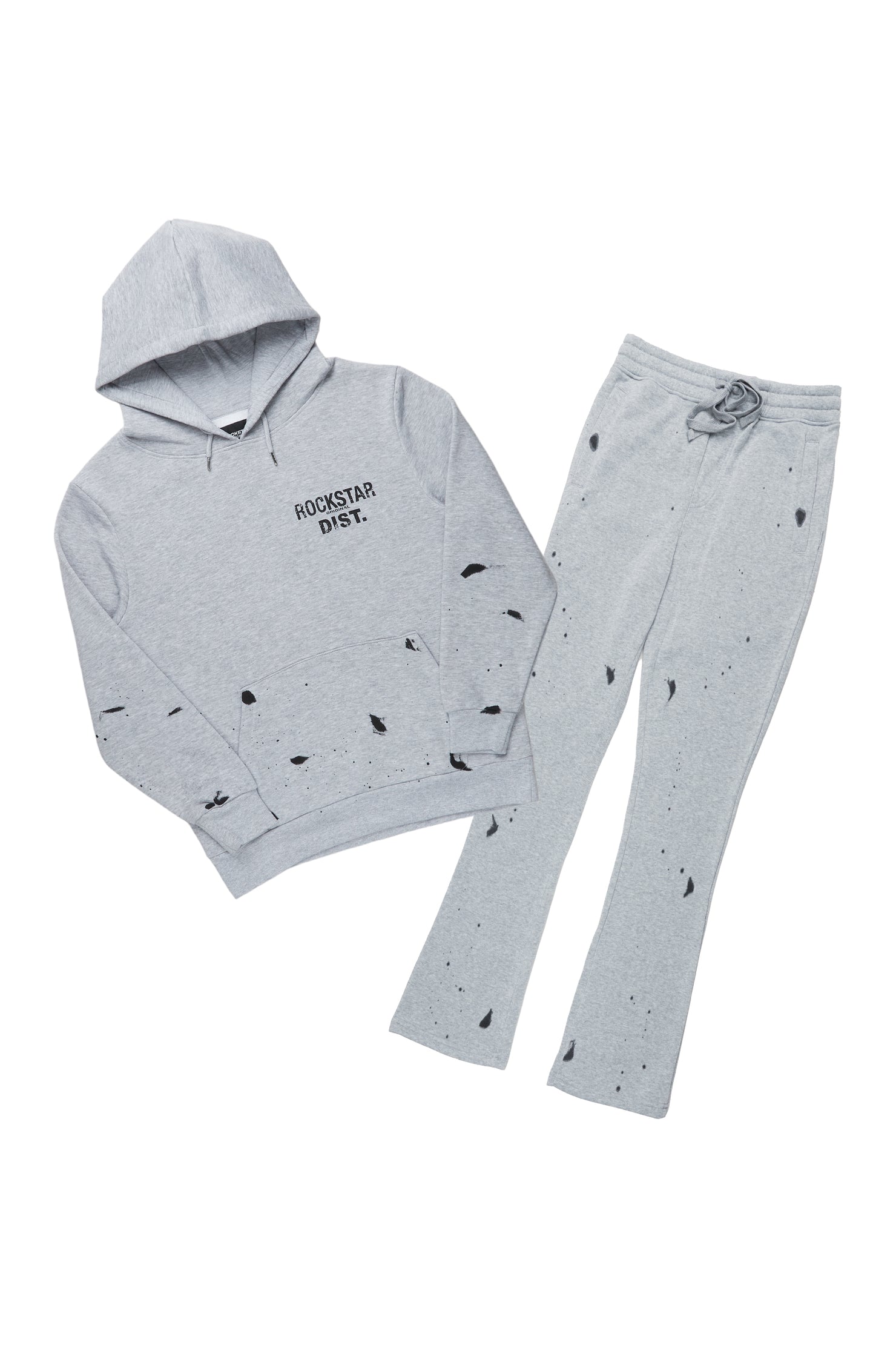 Raffer Grey Hoodie/Stacked Flare Track Set