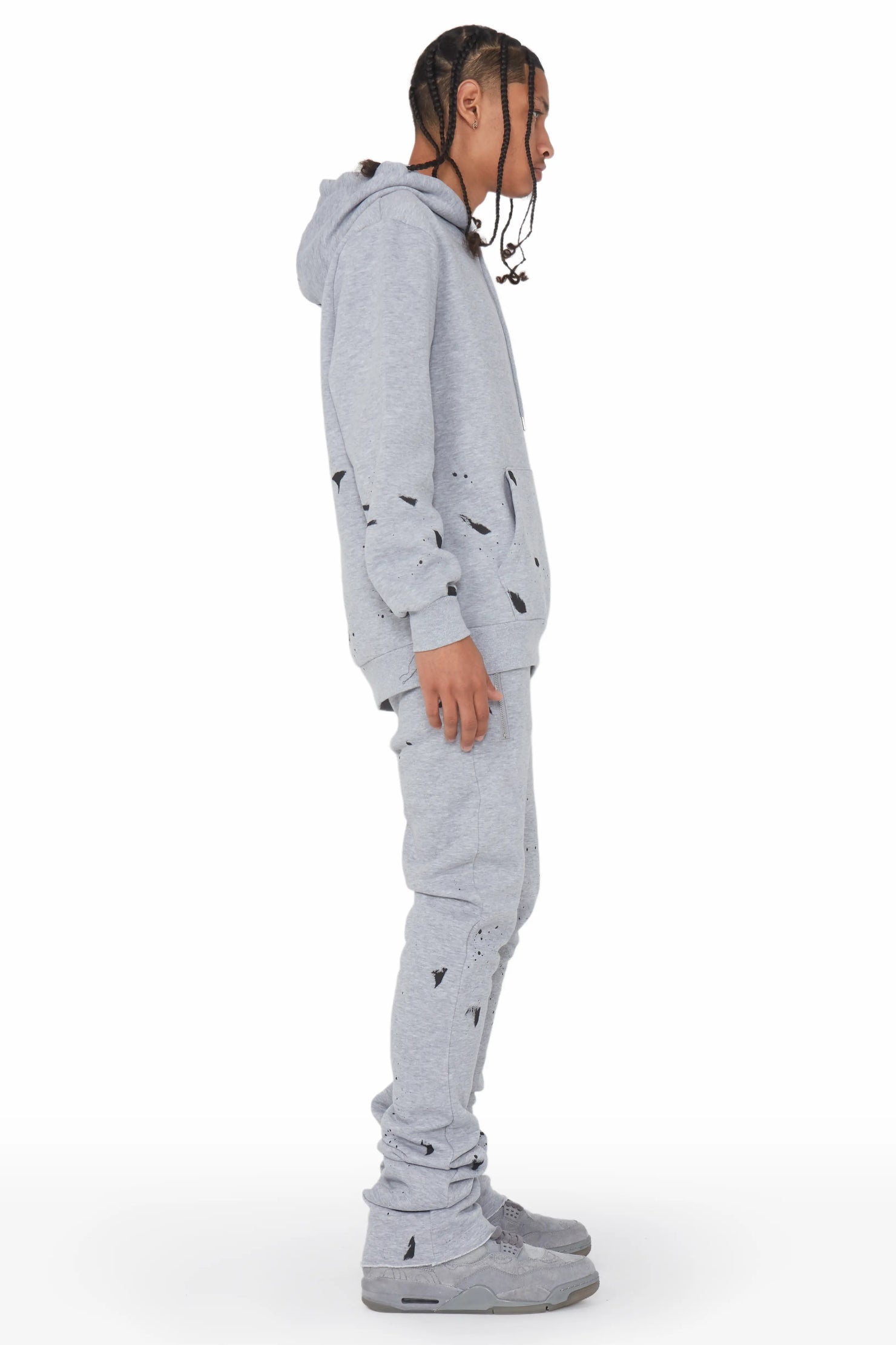 Raffer Grey Hoodie/Super Stacked Flare Track Set