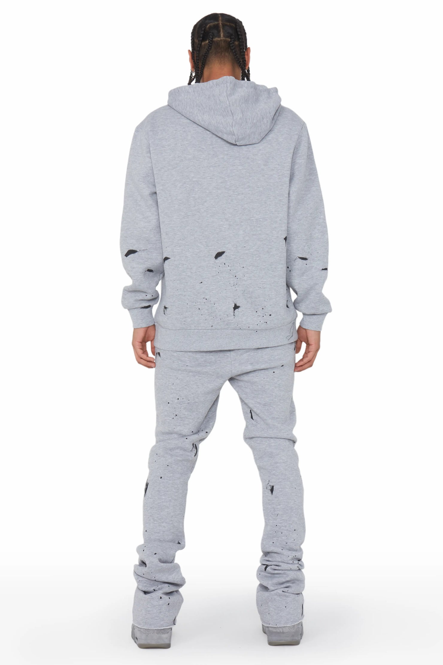 Raffer Grey Hoodie/Super Stacked Flare Track Set