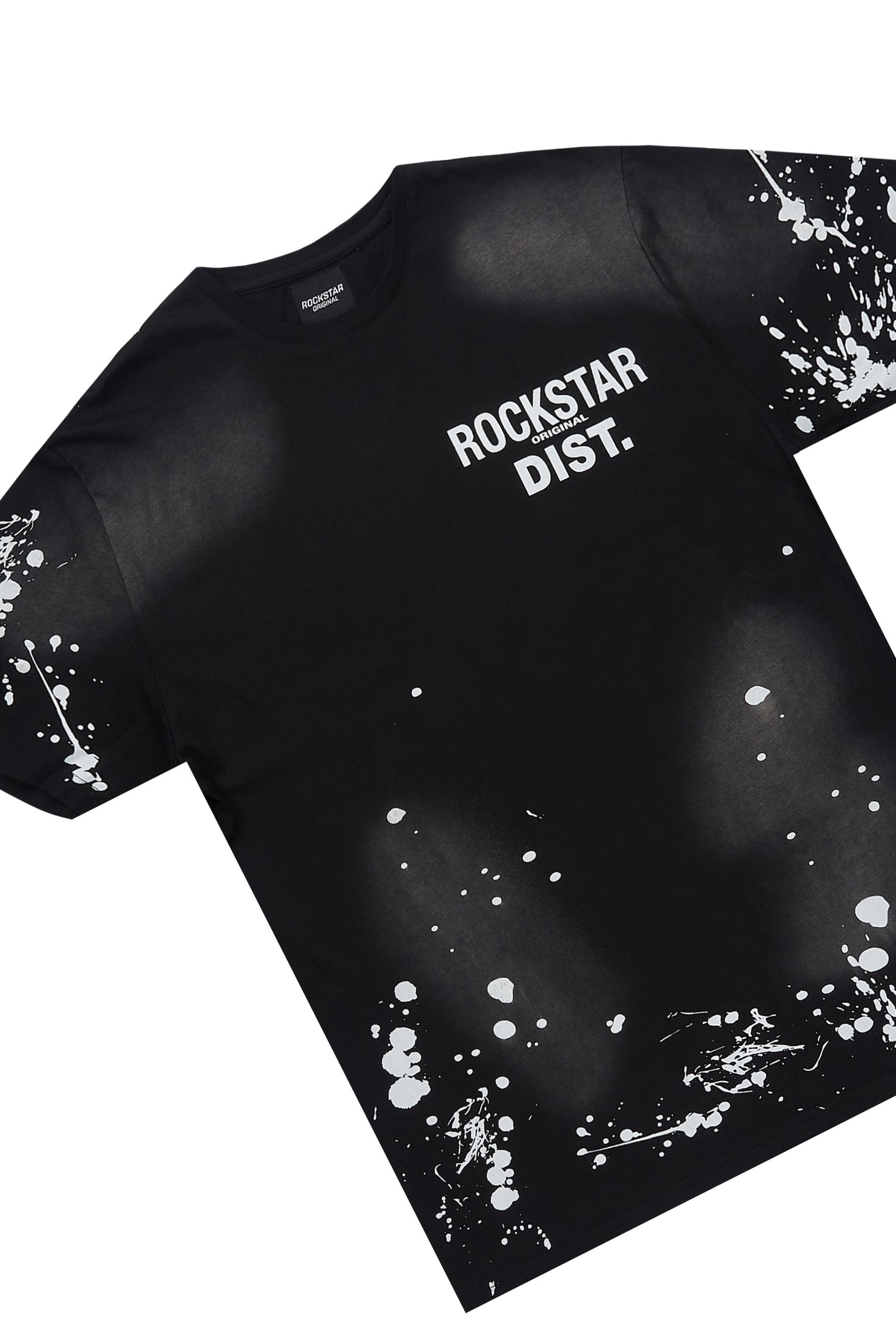 Rafix Black Graphic T-Shirt Short Set