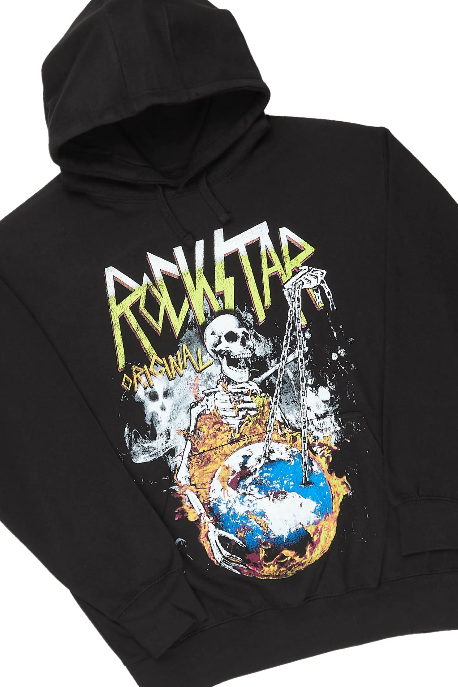 Ramone Black/Green Graphic Hoodie Track Pant Set