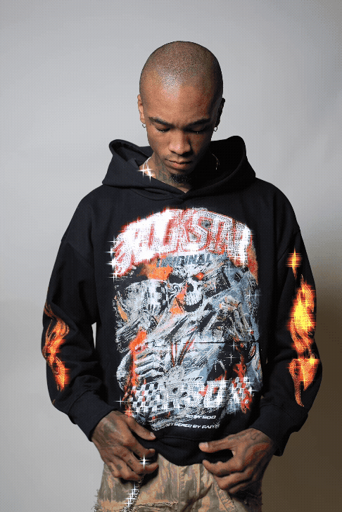 Blaek Black Rhinestone Oversized Hoodie