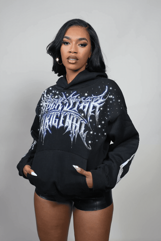 Nikisha Black Rhinestone Hoodie