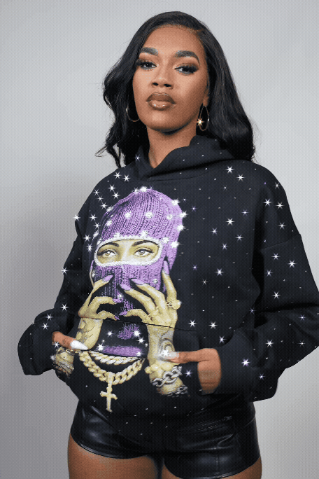 Jayla Black Rhinestone Hoodie