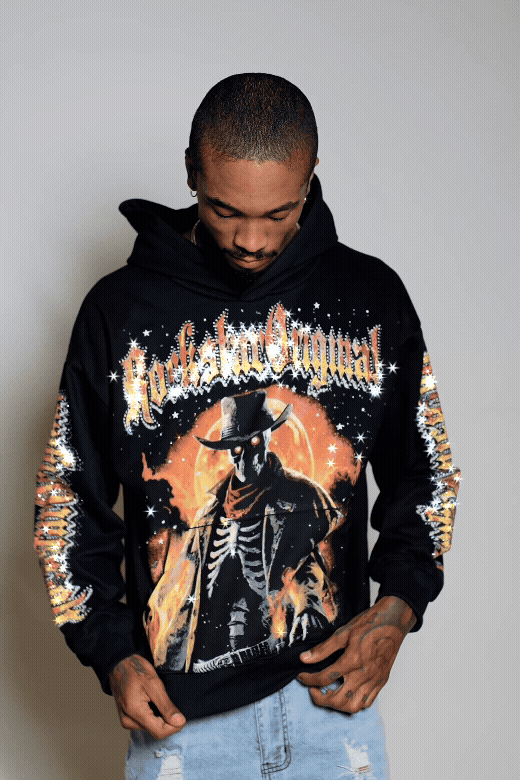 Jag Black Rhinestone Oversized Hoodie