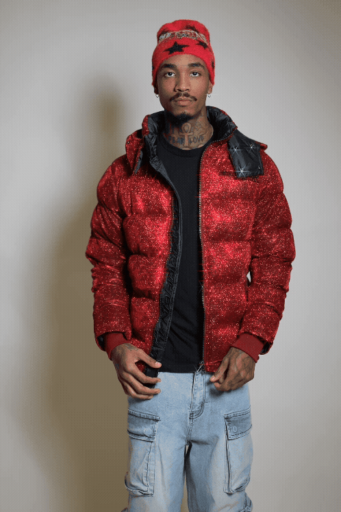 Gleam Red Puffer Jacket