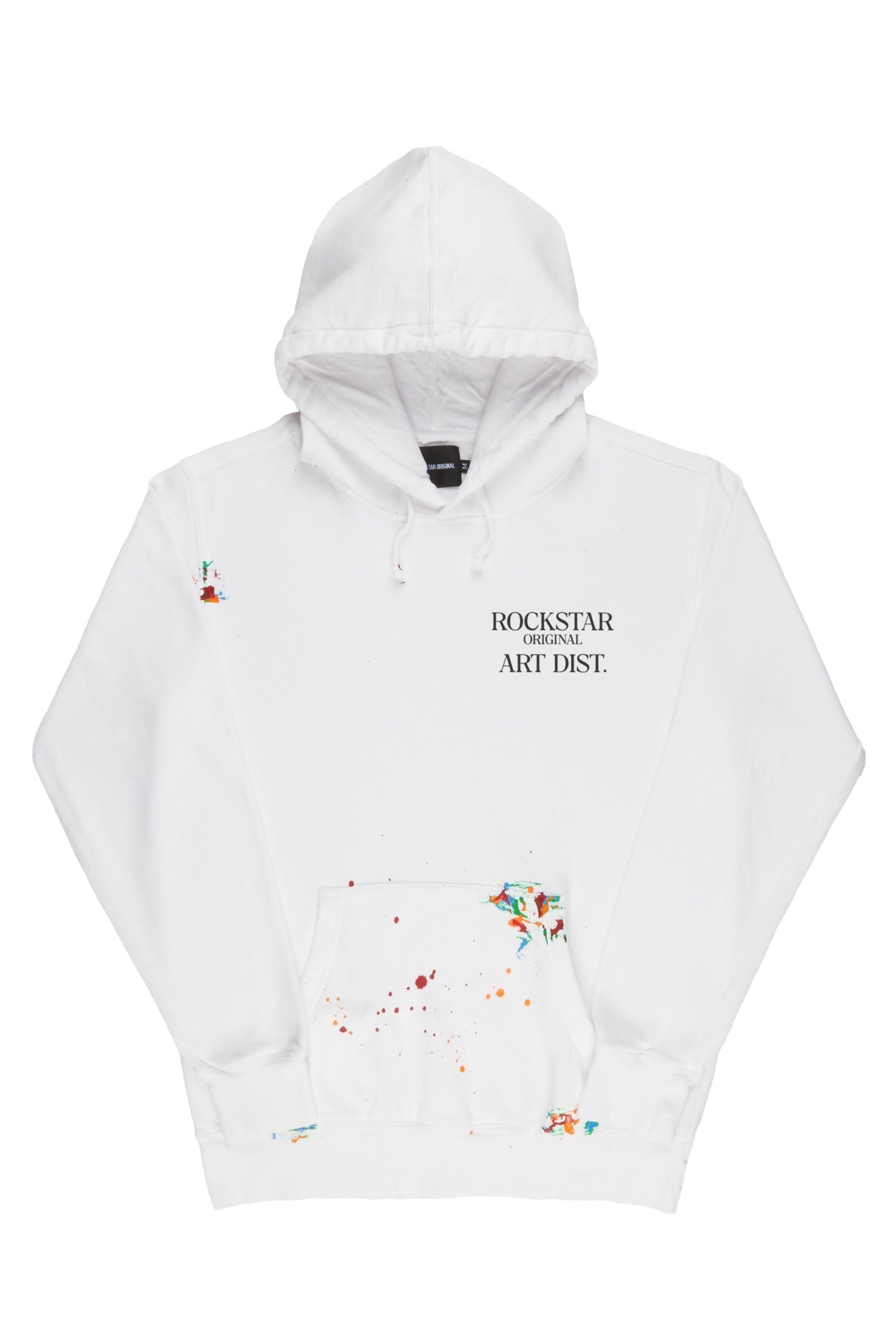 Rockstar Art Dist. White Graphic Hoodie