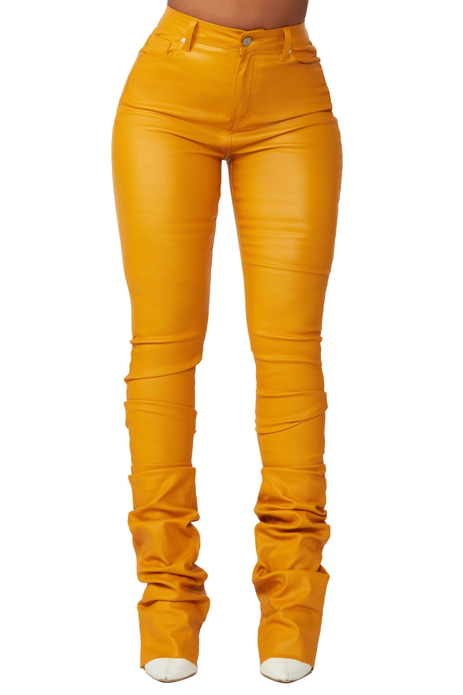 Rockstar Original Azalea Gold PU Super Stacked Pant AMAZON
