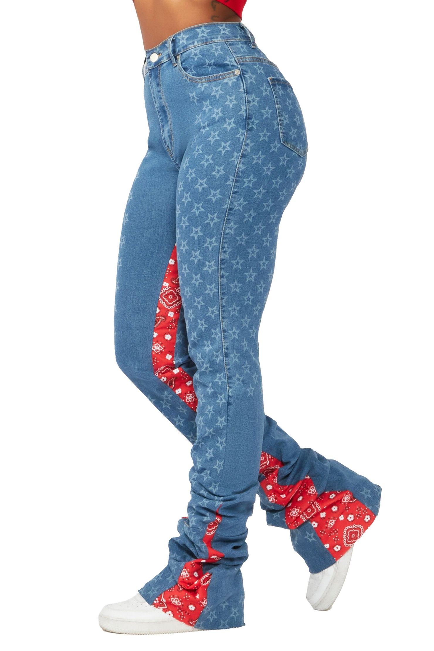 Rockstar Original Chasing Stars Med. Wash Super Stacked Jean AMAZON