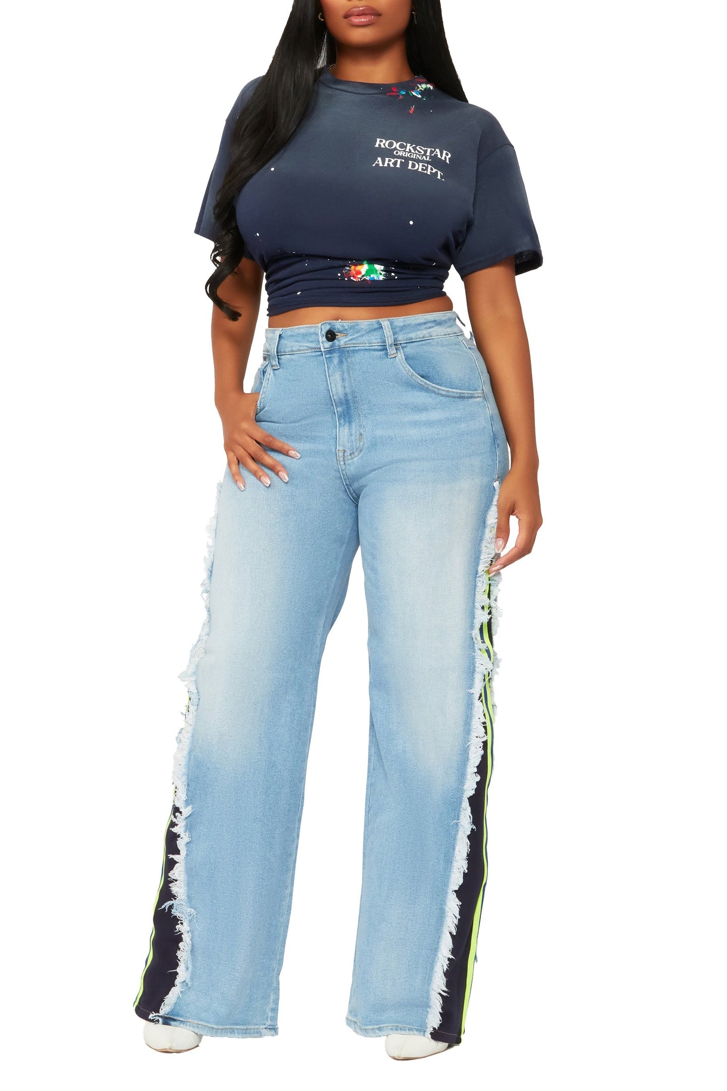 Rockstar Original Flex Game Light Wash Wide Leg Jean AMAZON