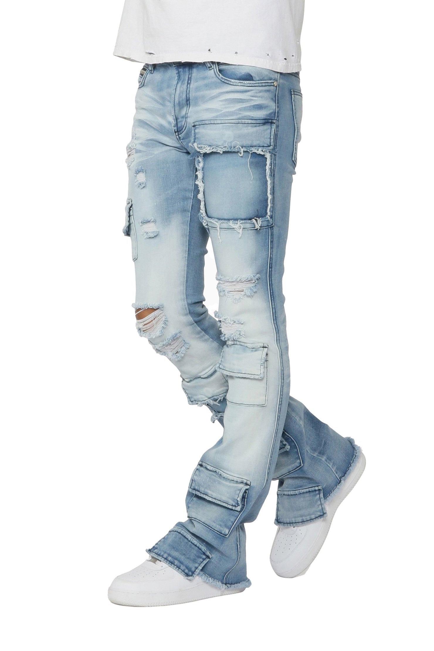 Rockstar Original Glenn Blue Stacked Flare Jean AMAZON