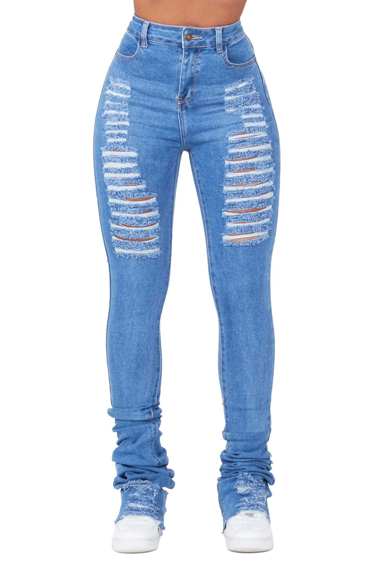 Rockstar Original Isla Medium Wash Super Stacked Jean AMAZON