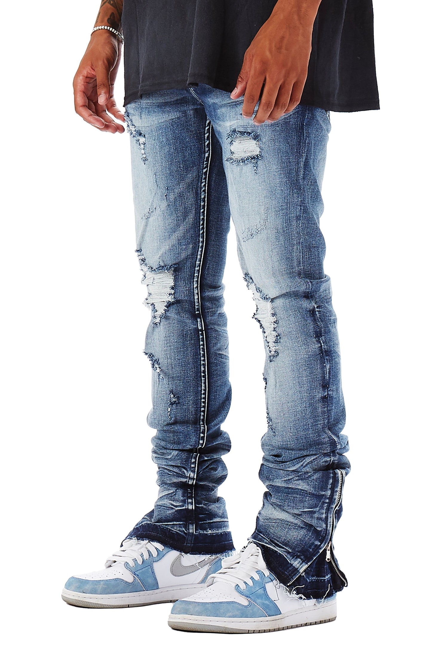 Rockstar Original JAYMES STACKED FLARE JEAN BLUE AMAZON