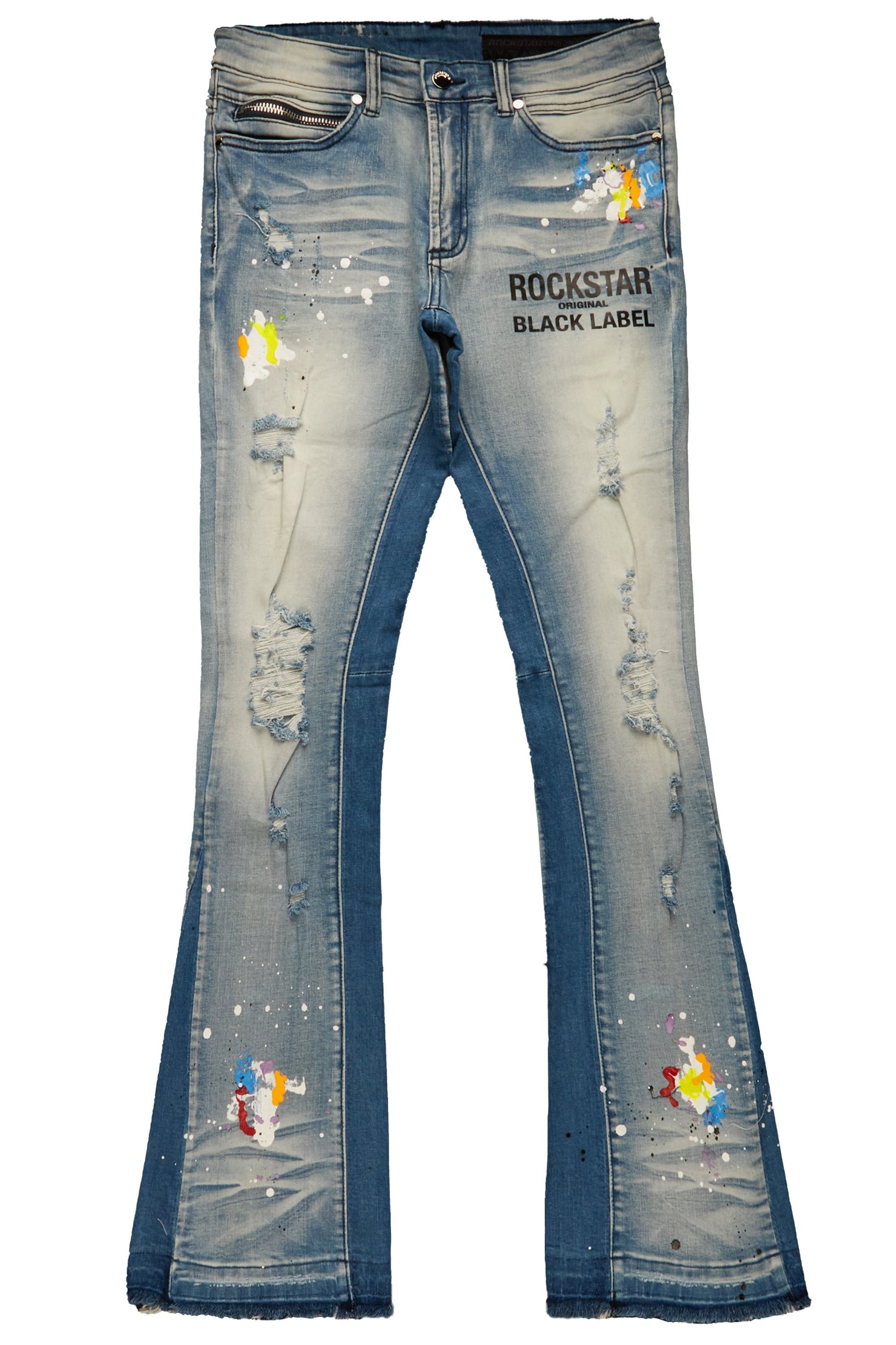 Rockstar Original Linus Blue Stacked Flare Jean AMAZON