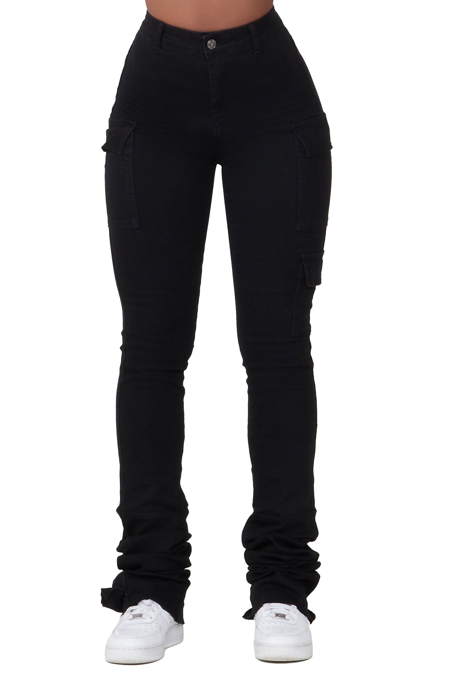 Rockstar Original Meet Vixen Black Cargo Super Stacked Jean AMAZON