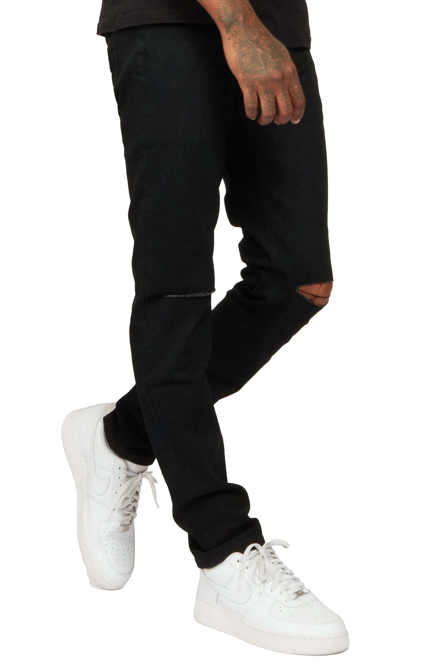 Rockstar Original Oscar Black Knee Slit 5 Pocket Jean Straight Fit AMAZON