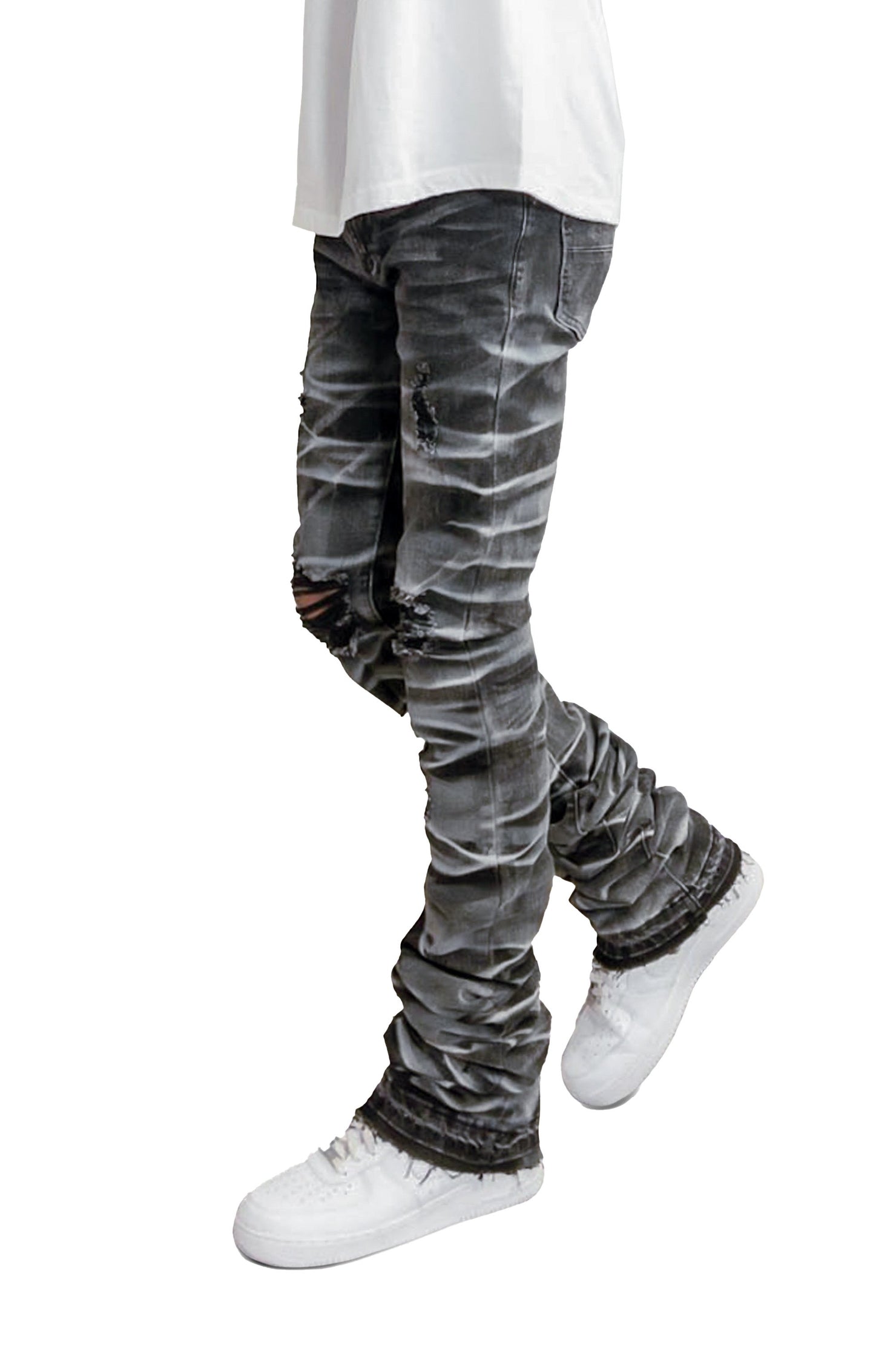 Rockstar Original Sniper Dark Grey Super Stacked Flare Jean AMAZON