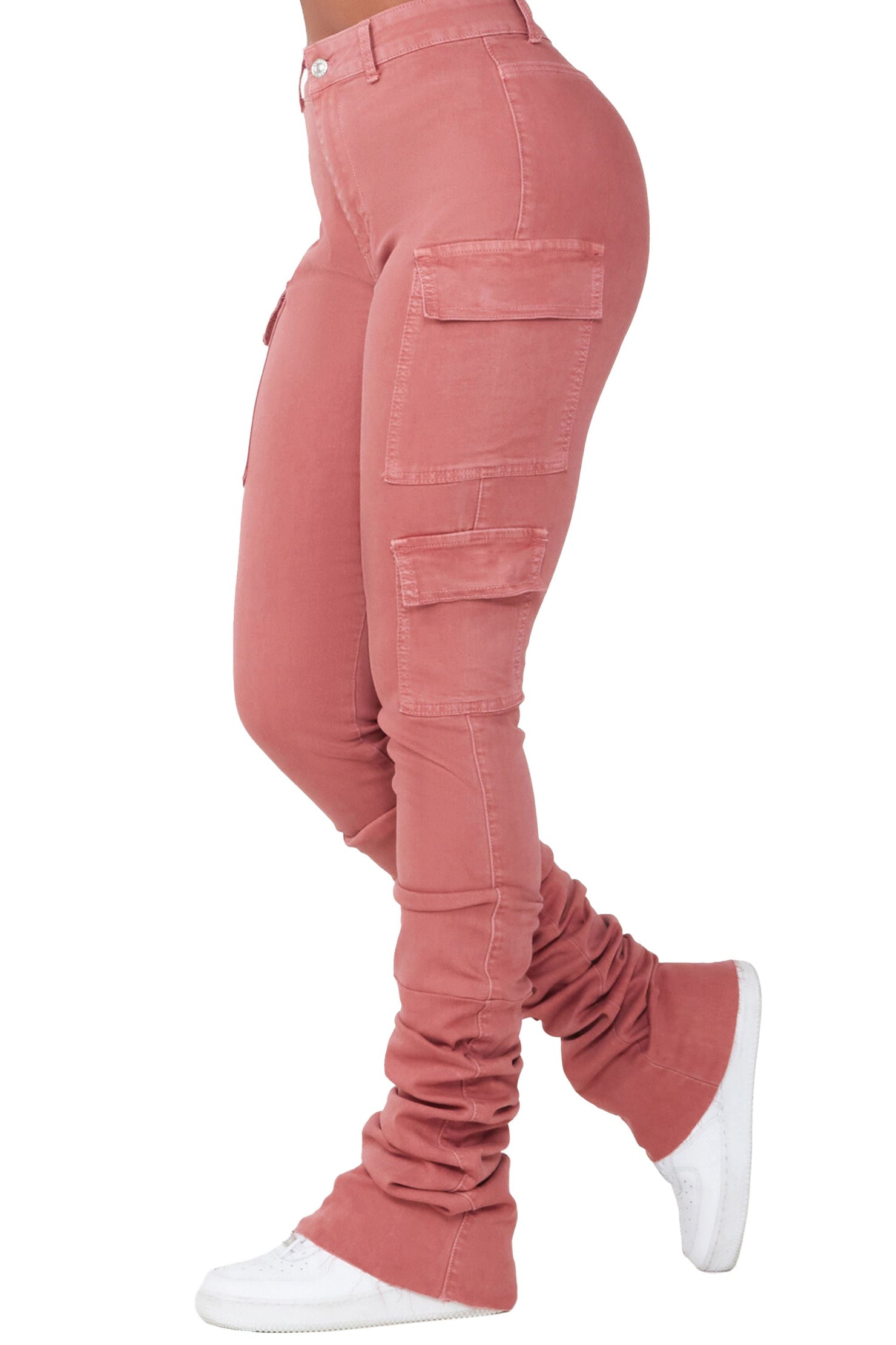 Rockstar Original Vixen Rose Cargo Super Stacked Jean AMAZON