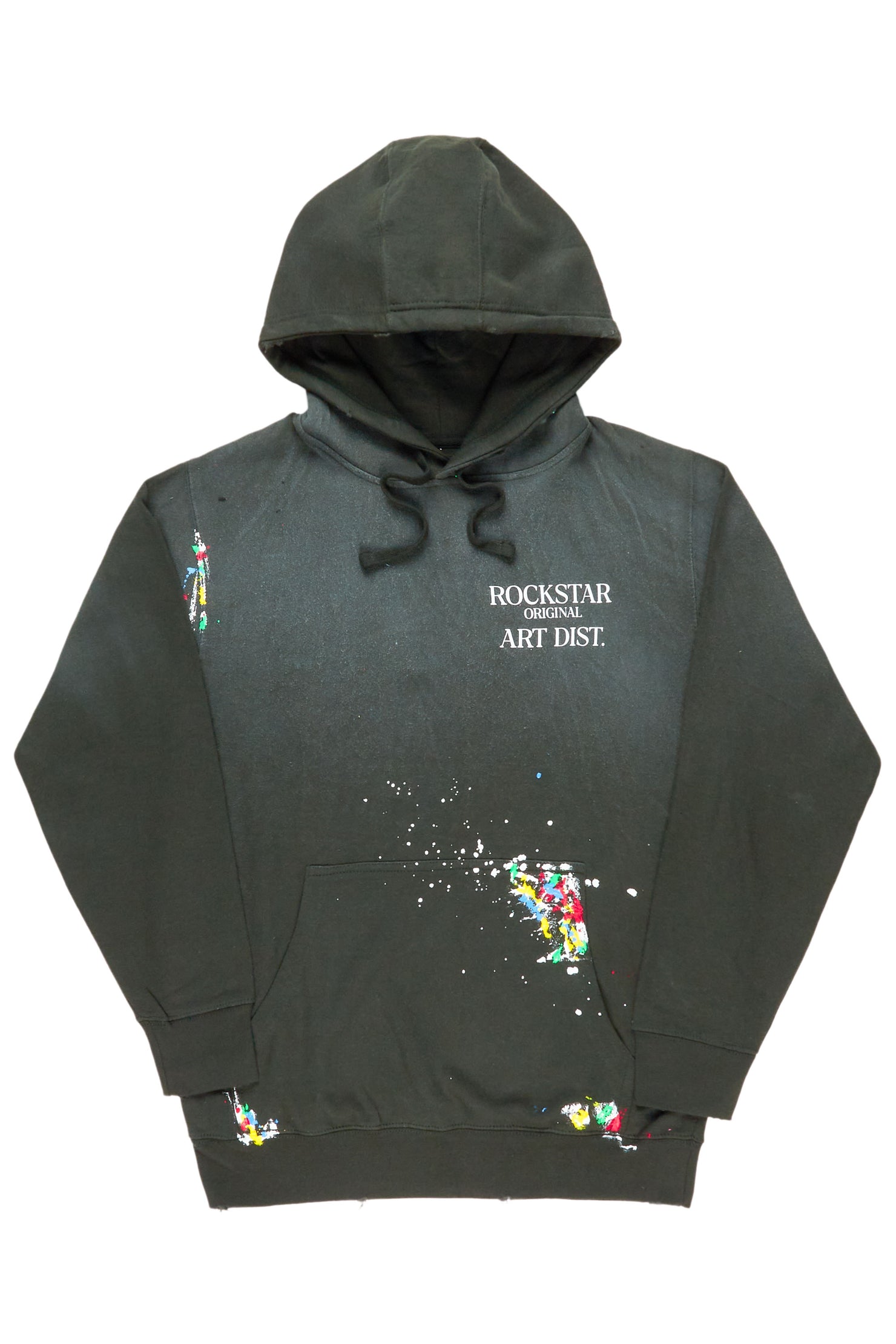 Rockstar Art Dist. Dark Green Graphic Hoodie