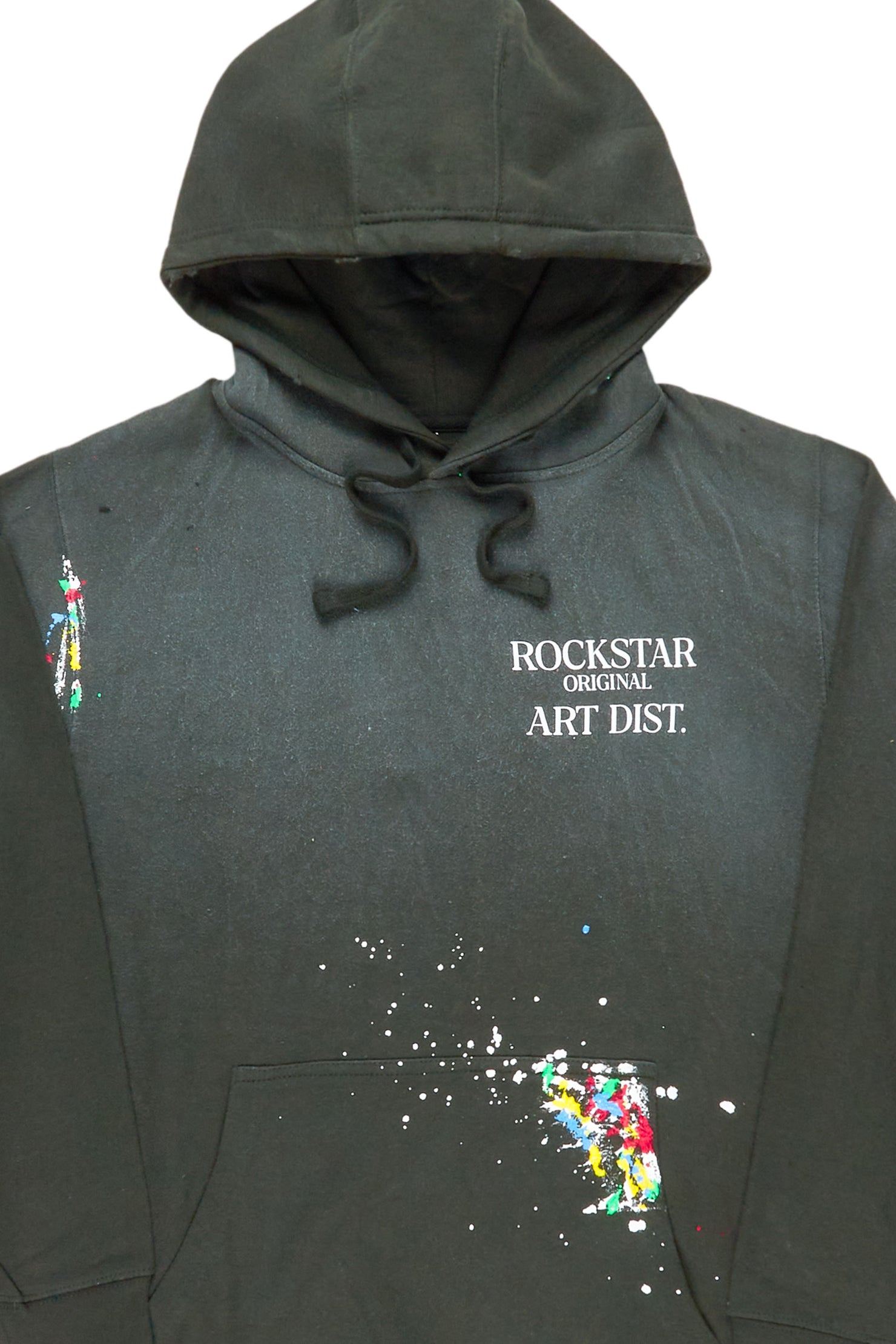 Rockstar Art Dist. Dark Green Graphic Hoodie