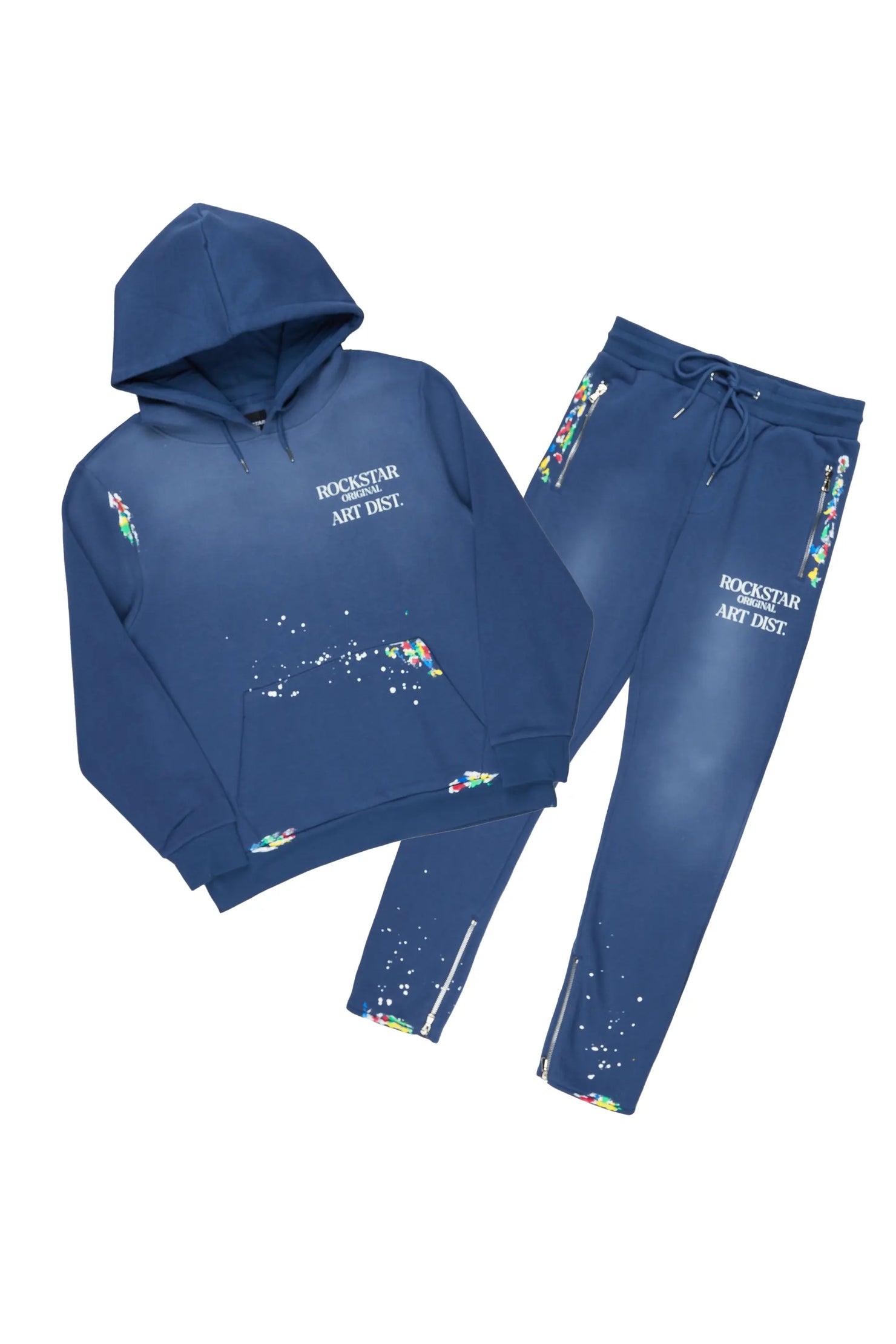 Rockstar Art Dist. Navy Hoodie Slim Fit Pant Set