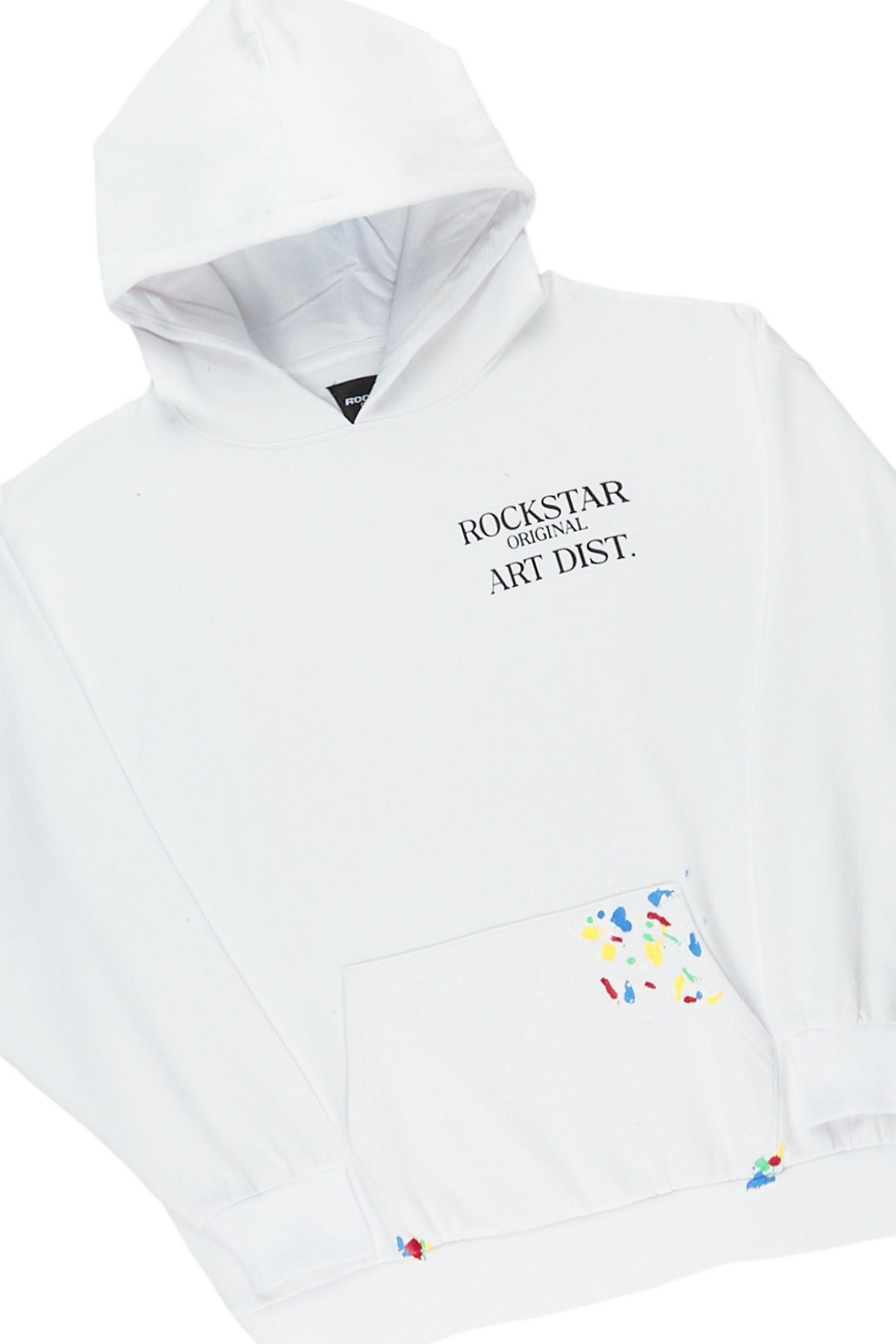 Rockstar Art Dist. White Hoodie/Flare Trackset