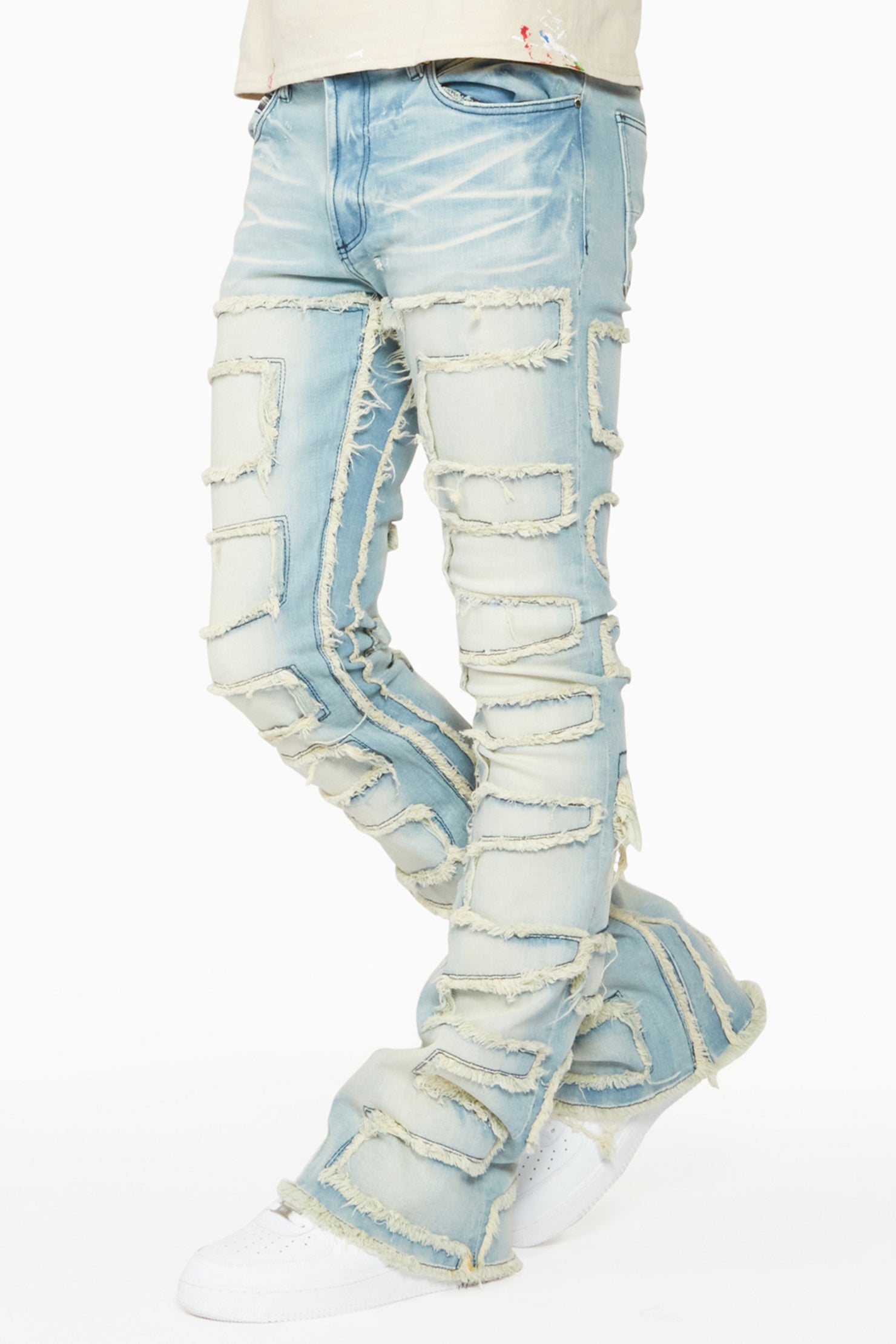 Shake Blue Stacked Flare Jean