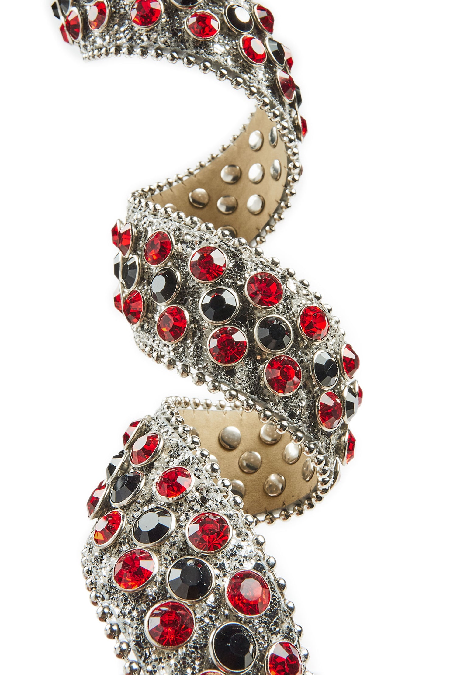 Silas Rockstar Logo Belt- Silver/Red