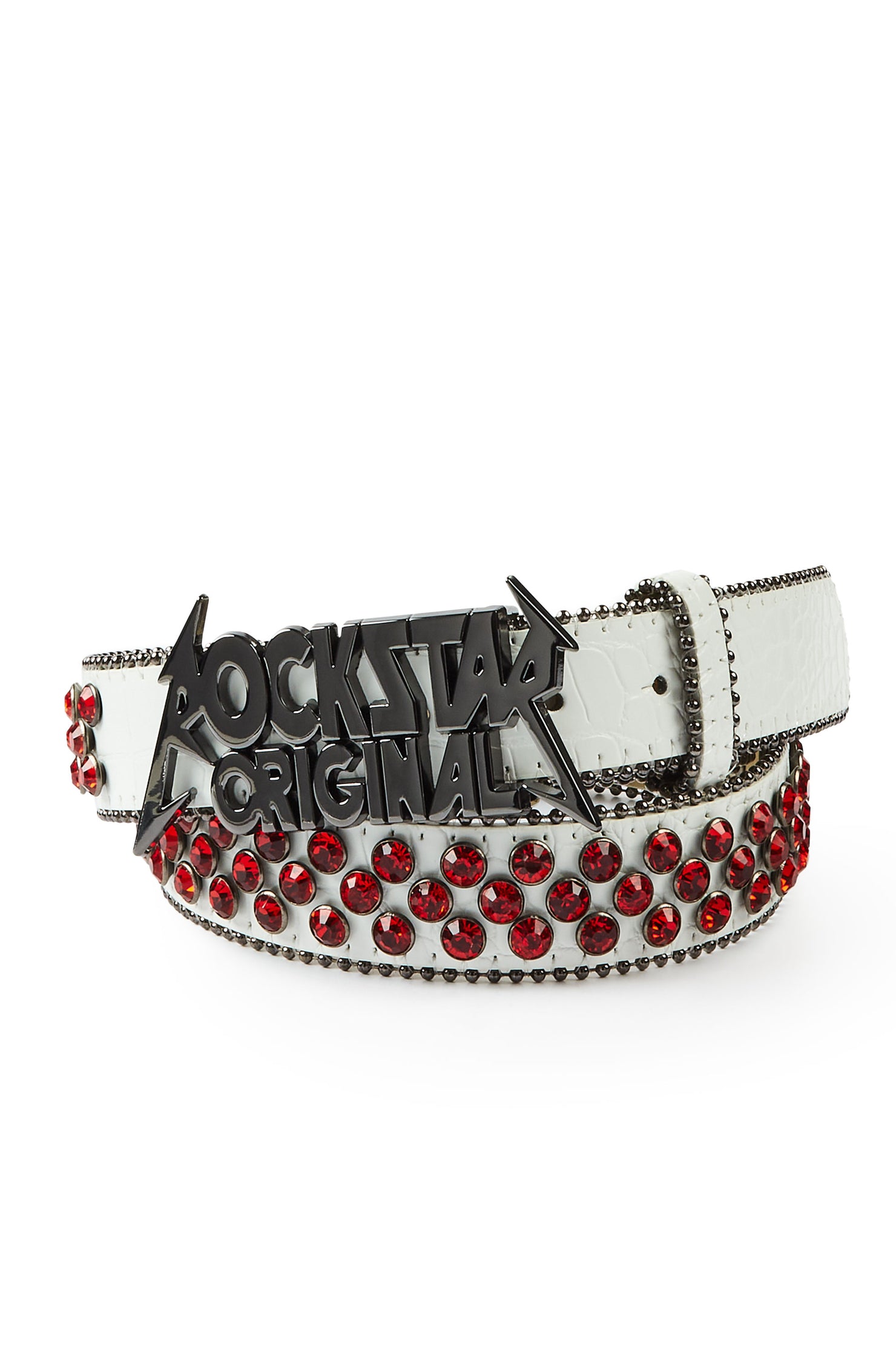 Silas Rockstar Logo Belt- White/Red