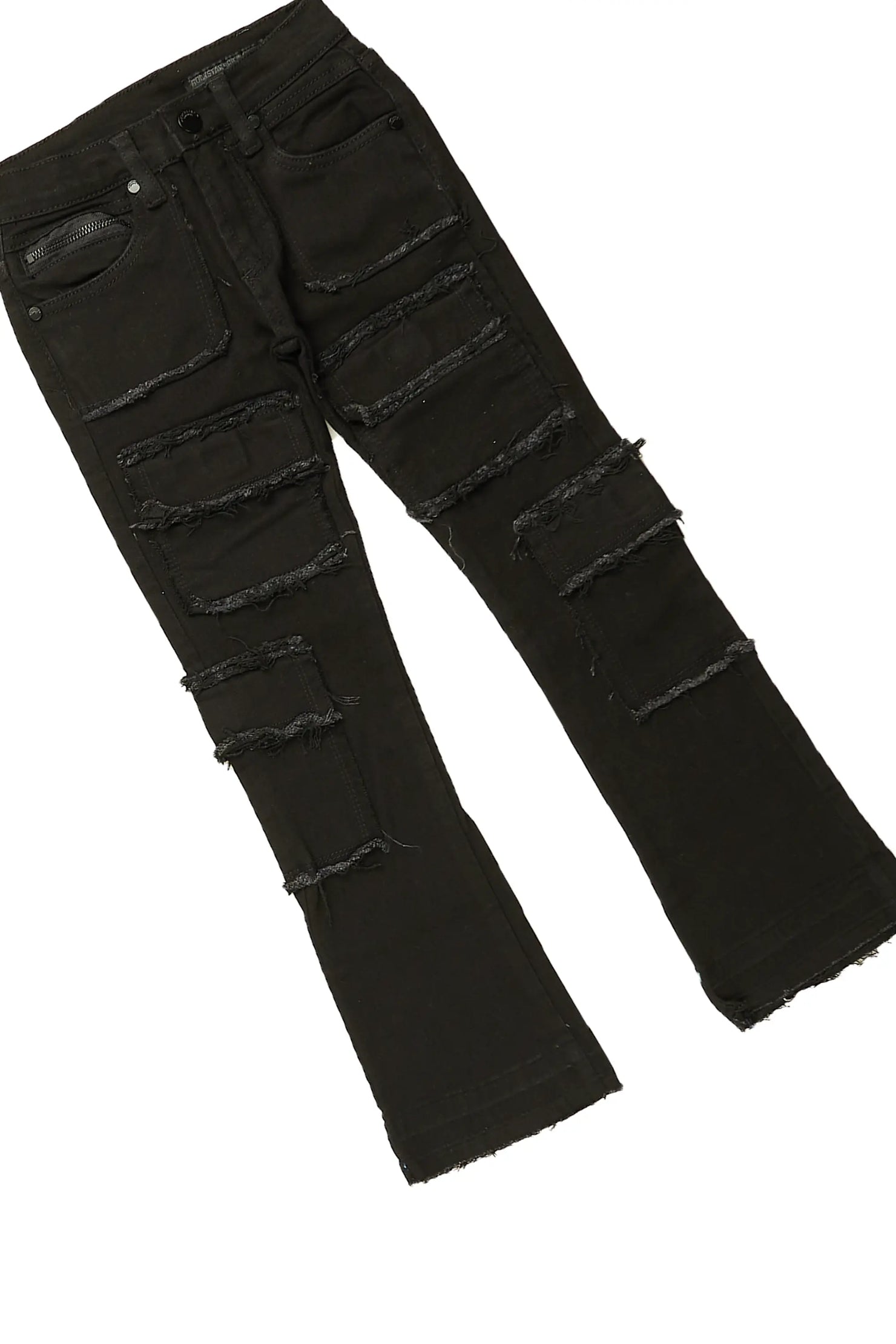 Boys Spencer Black T-Shirt/Stacked Flare Jean Set