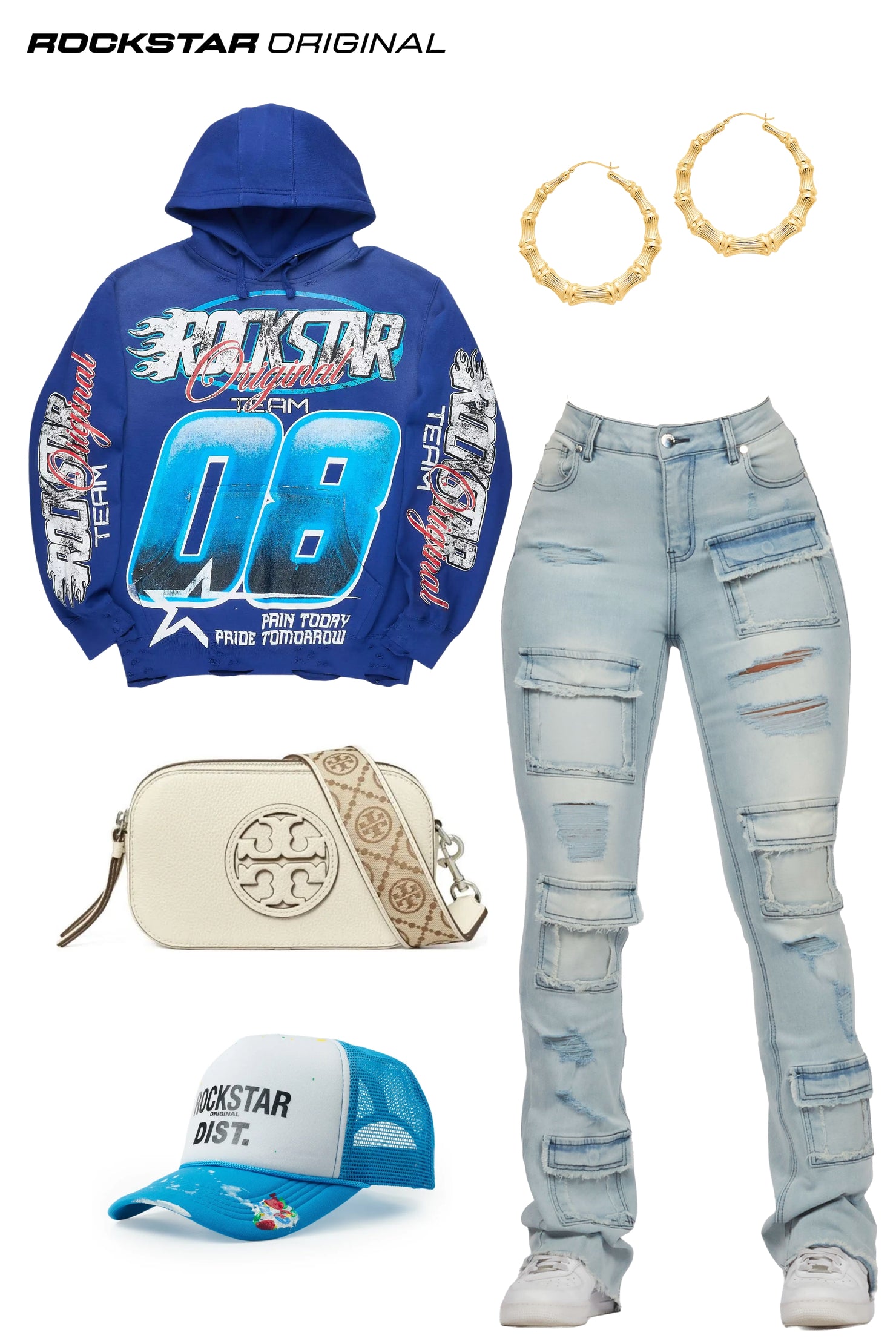 Mistelle Royal Blue Graphic Hoodie