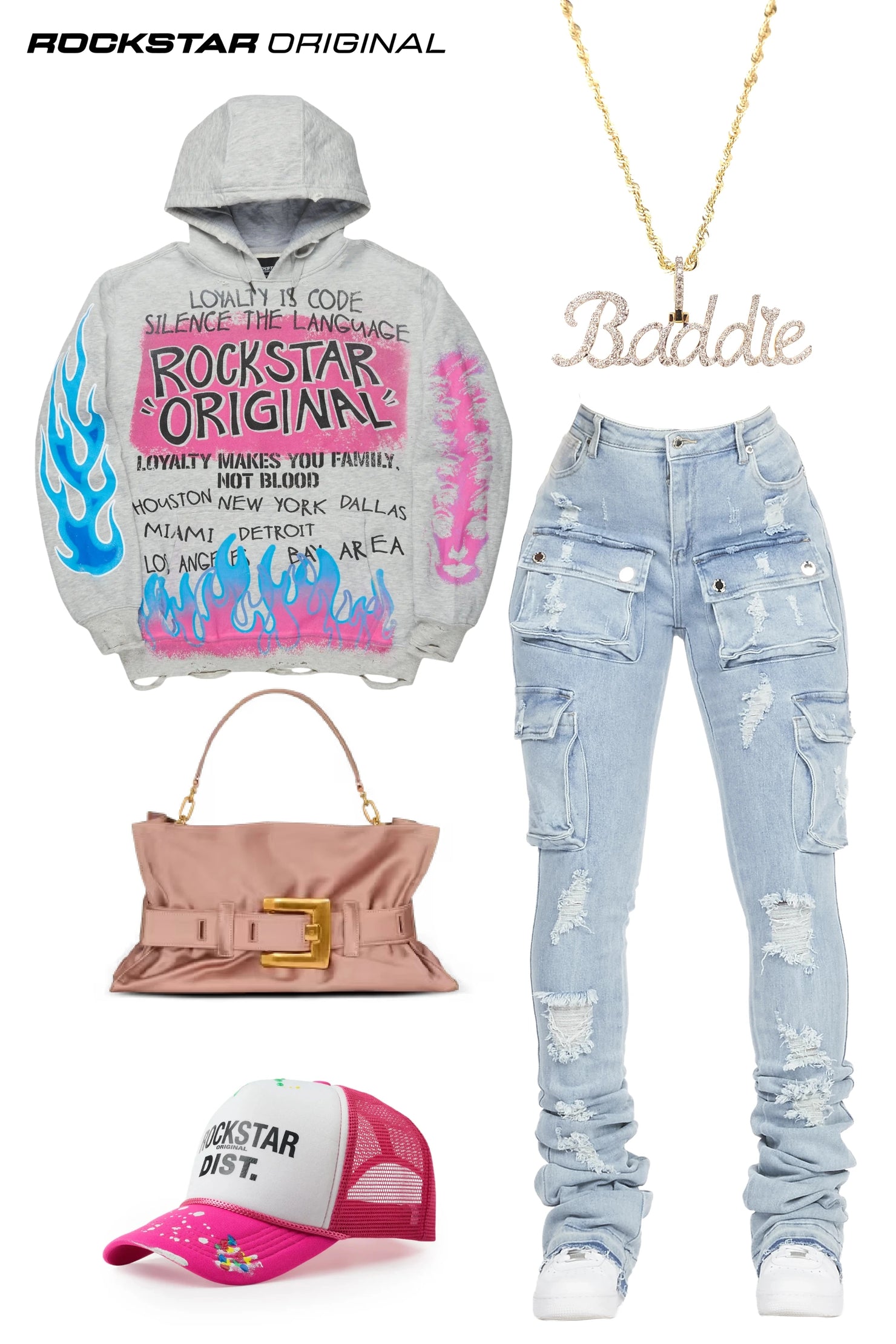 Noor Light Wash Cargo Super Stacked Jean