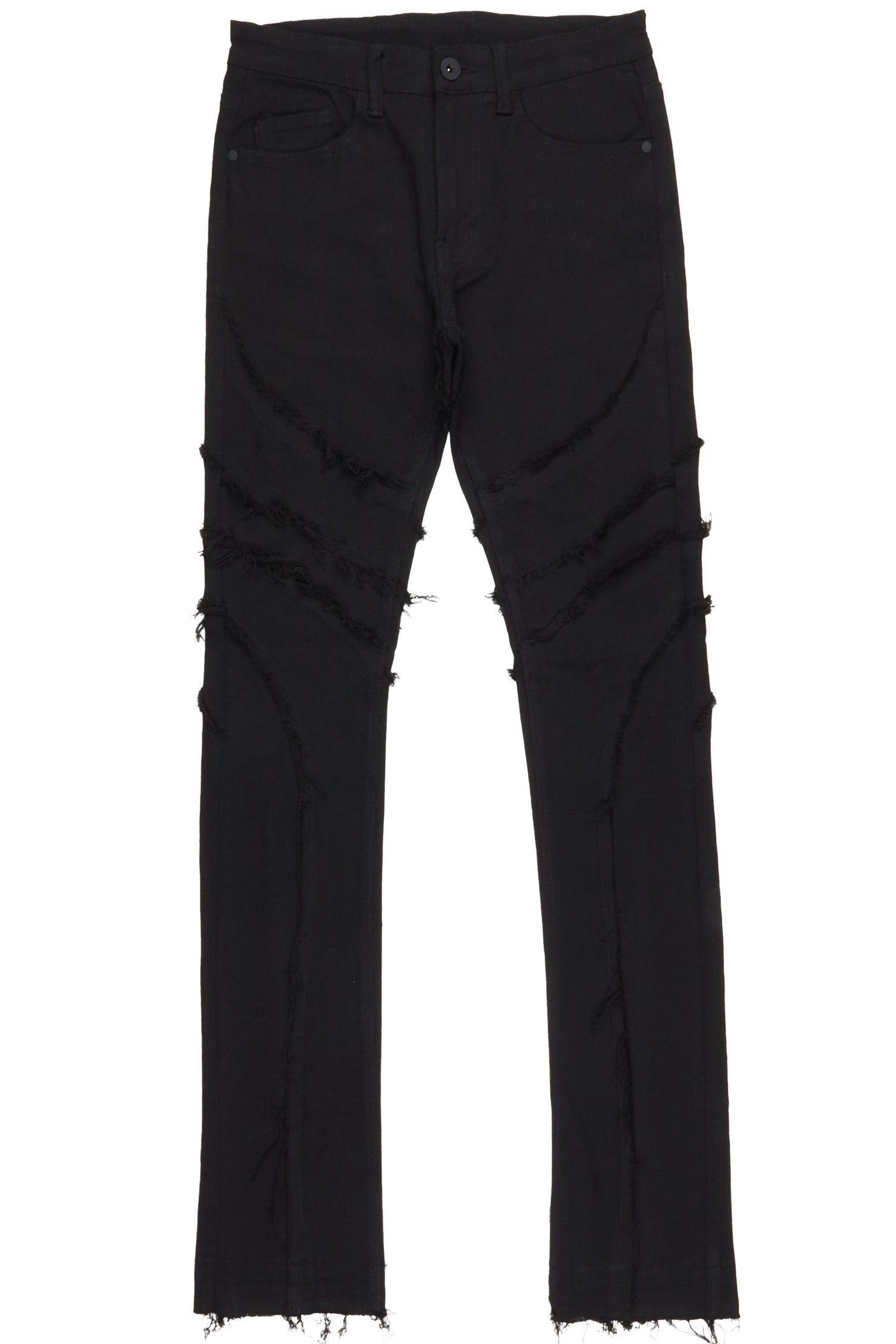 Sagan Black Stacked Flare Jean